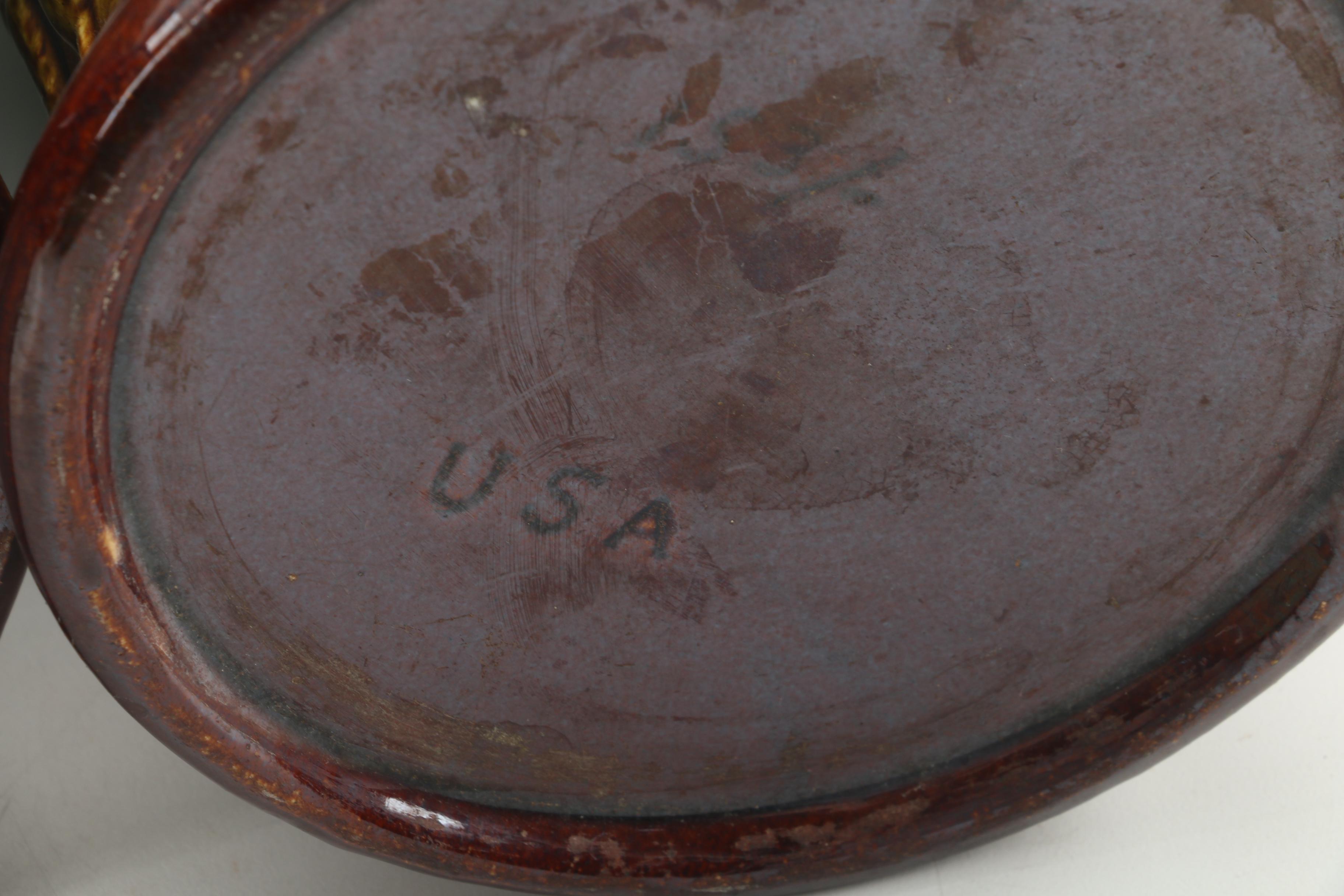 Pair of McCoy Pottery Jardinieres on Stands