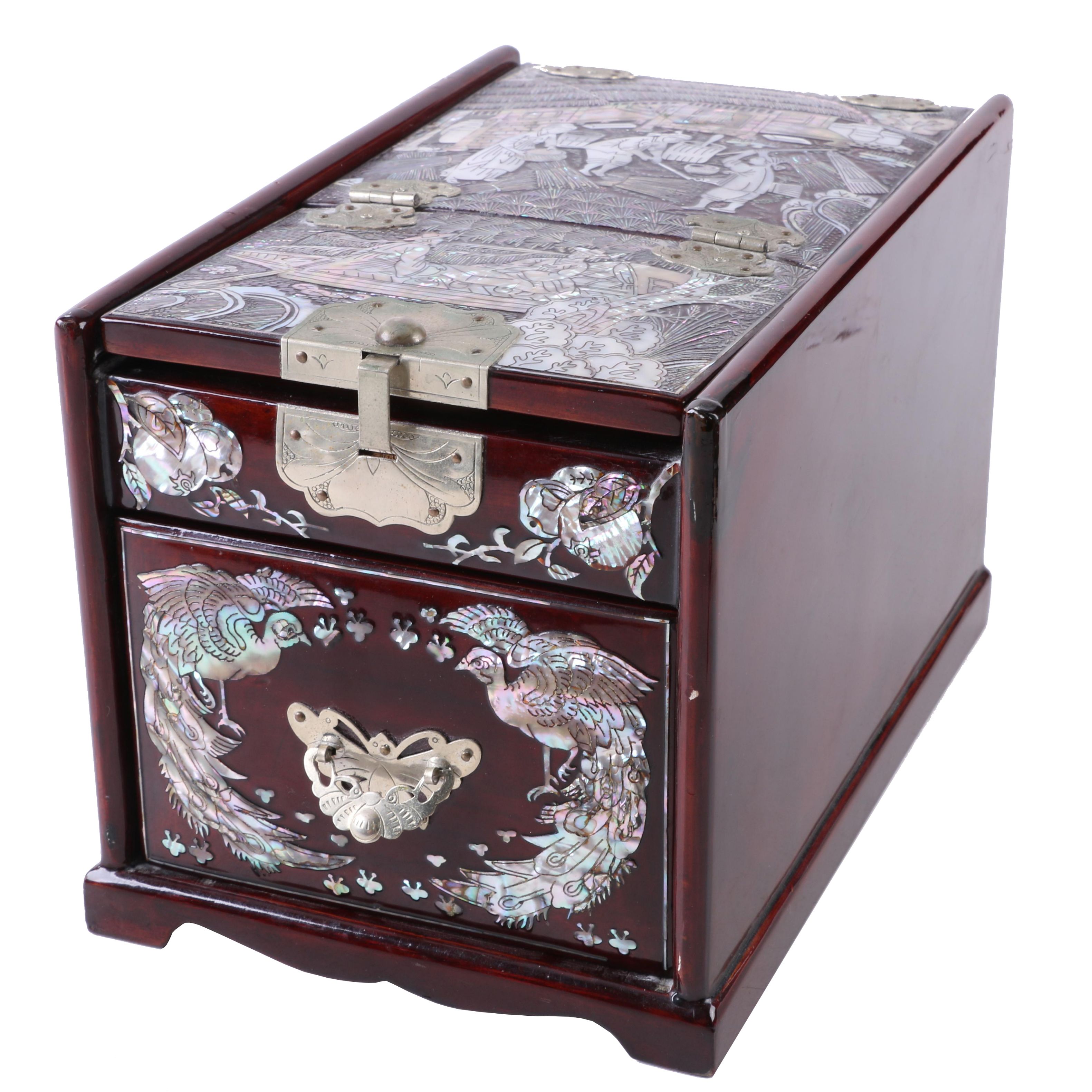 East Asian Style Shaving Box with Abalone Design