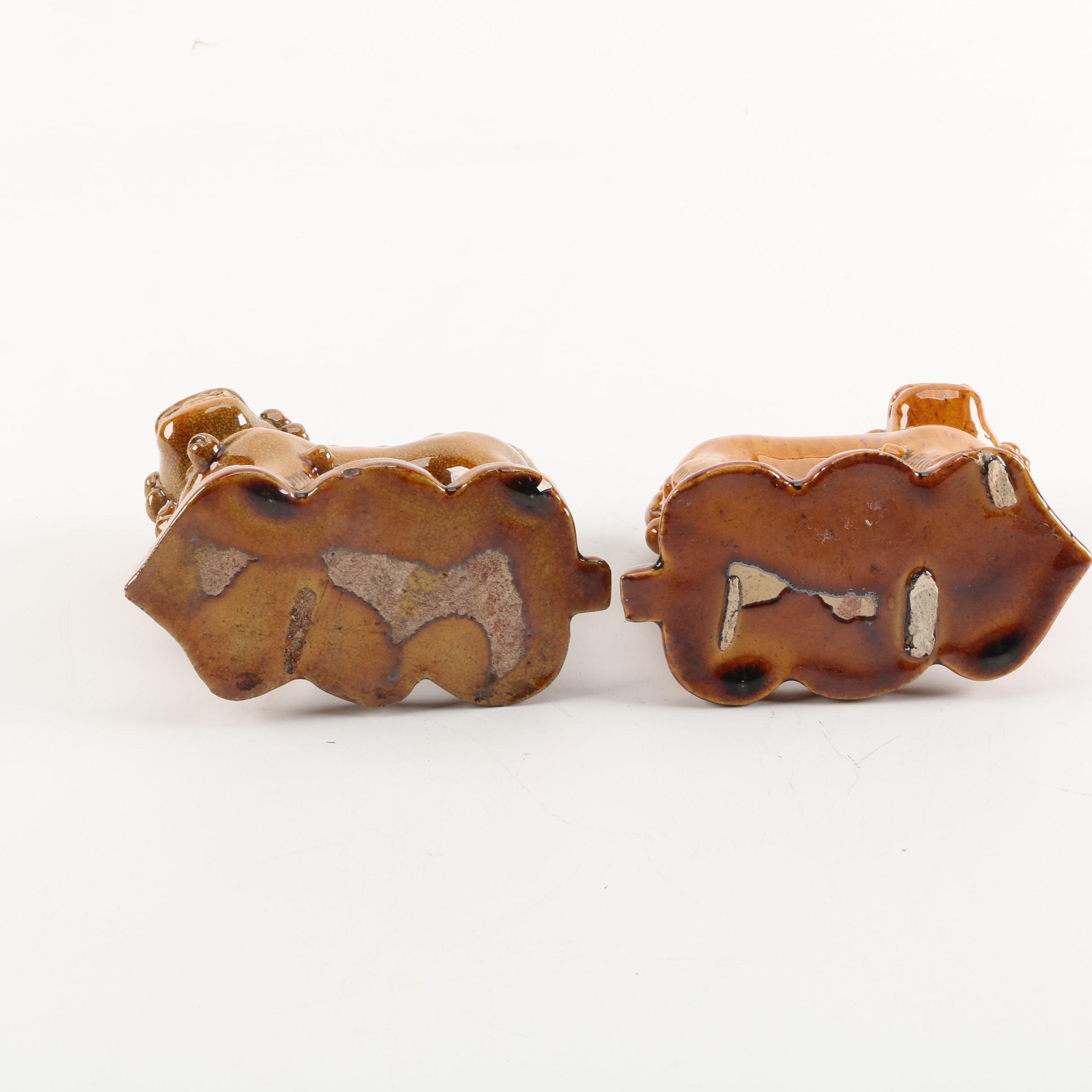 Chinese Guardian Lion Ceramic Figurines