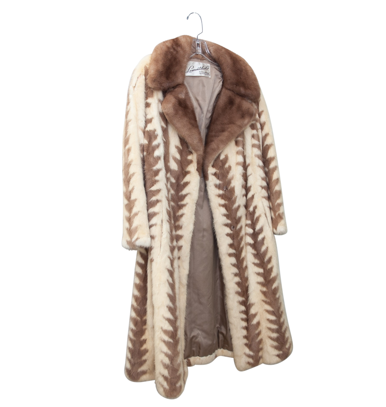Vintage Lowenthal's Two-Tone Patterned Mink Fur Coat