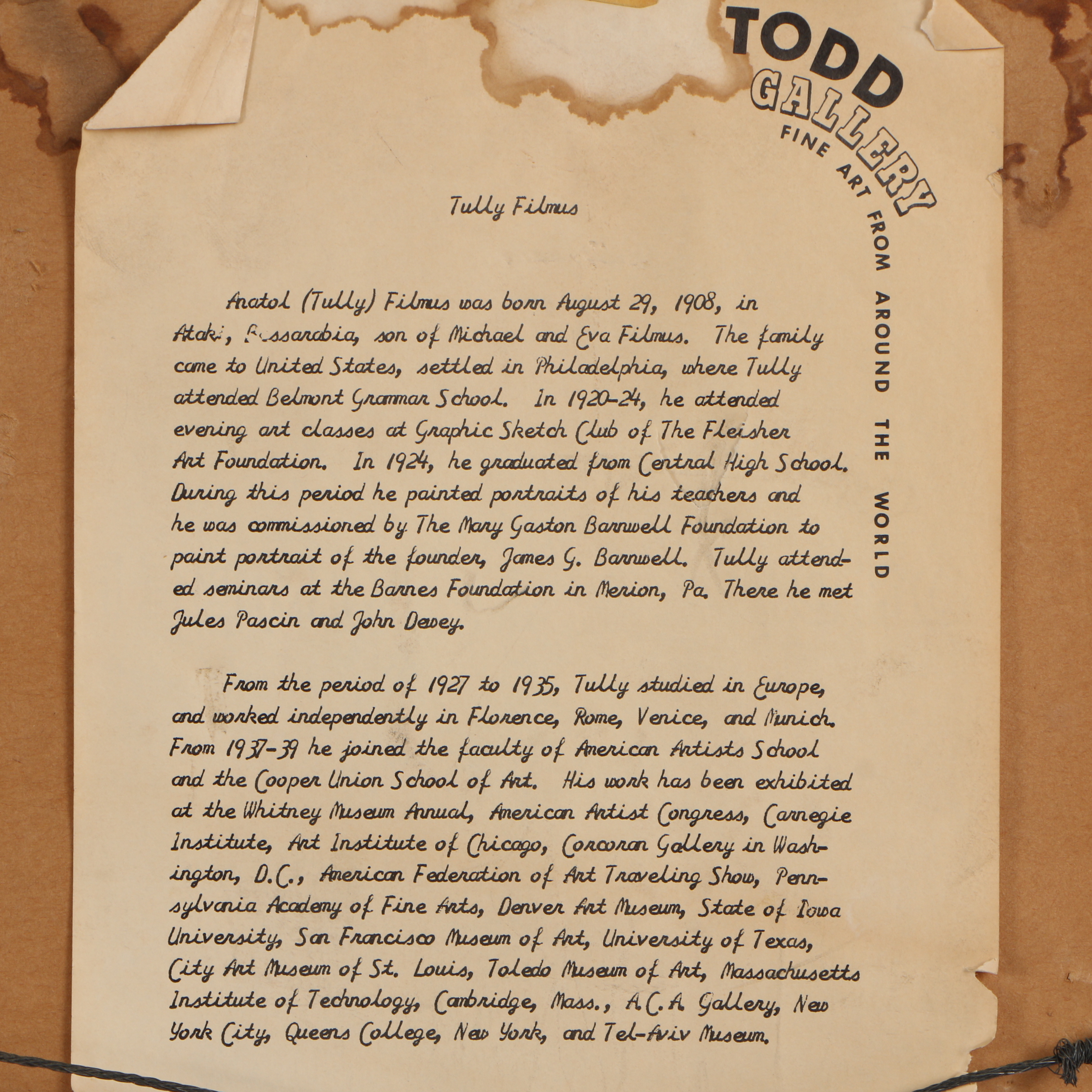 Tully Filmus Limited Edition Lithograph "The Mitzvah Tantz"