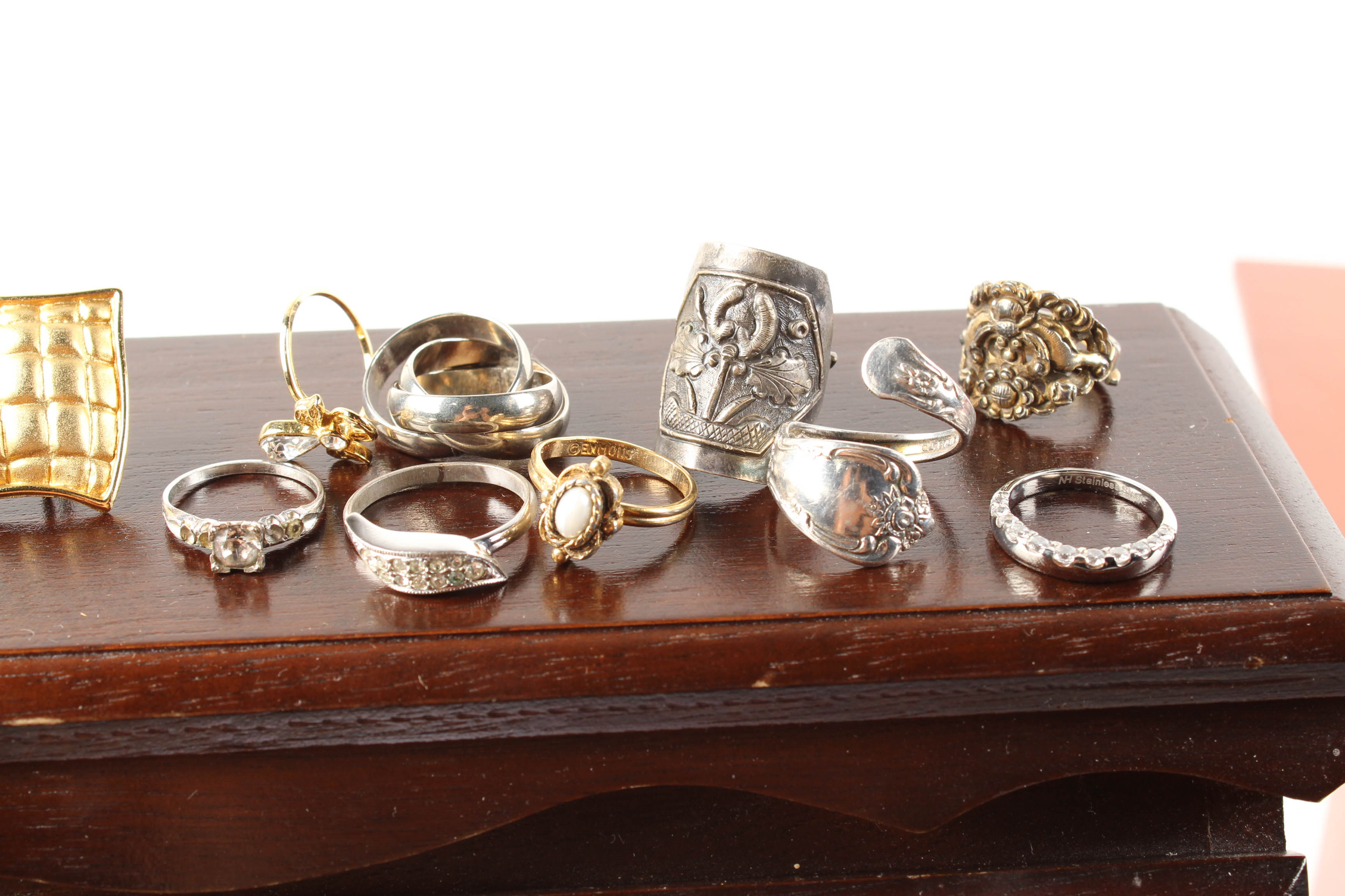 Costume Jewelry In Wooden Jewelry Boxes