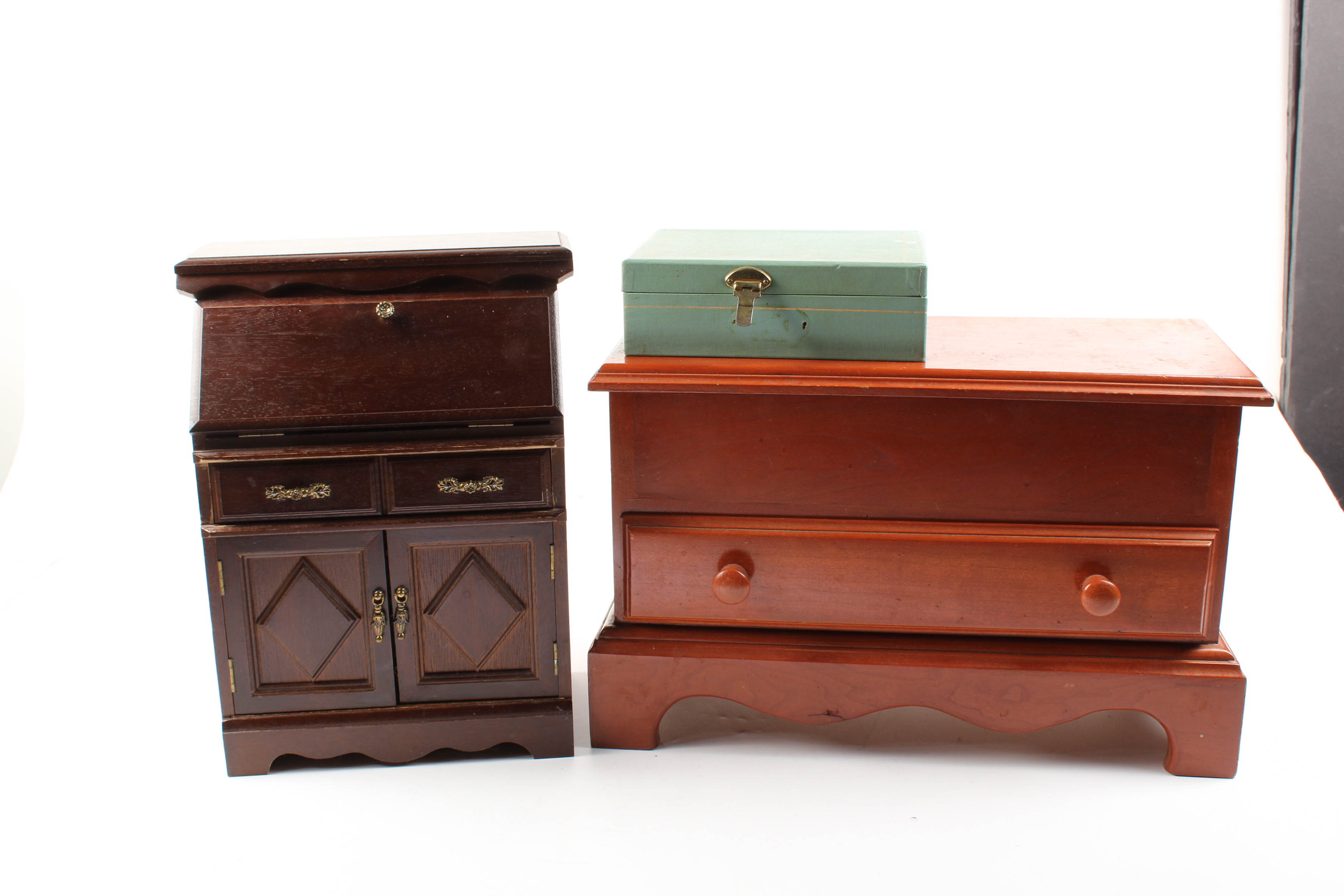 Costume Jewelry In Wooden Jewelry Boxes