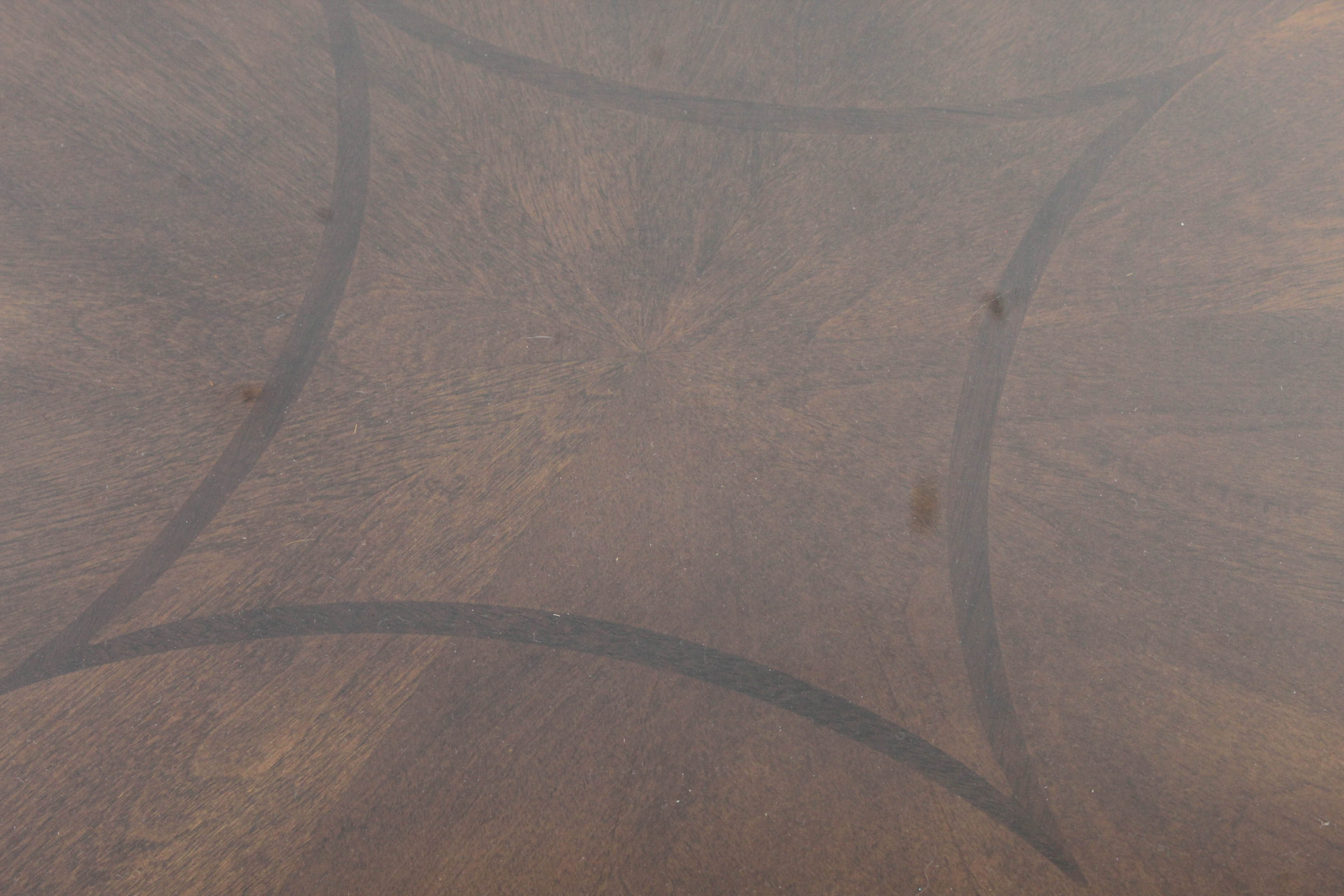 Glass Top Walnut Veneer Dining Table