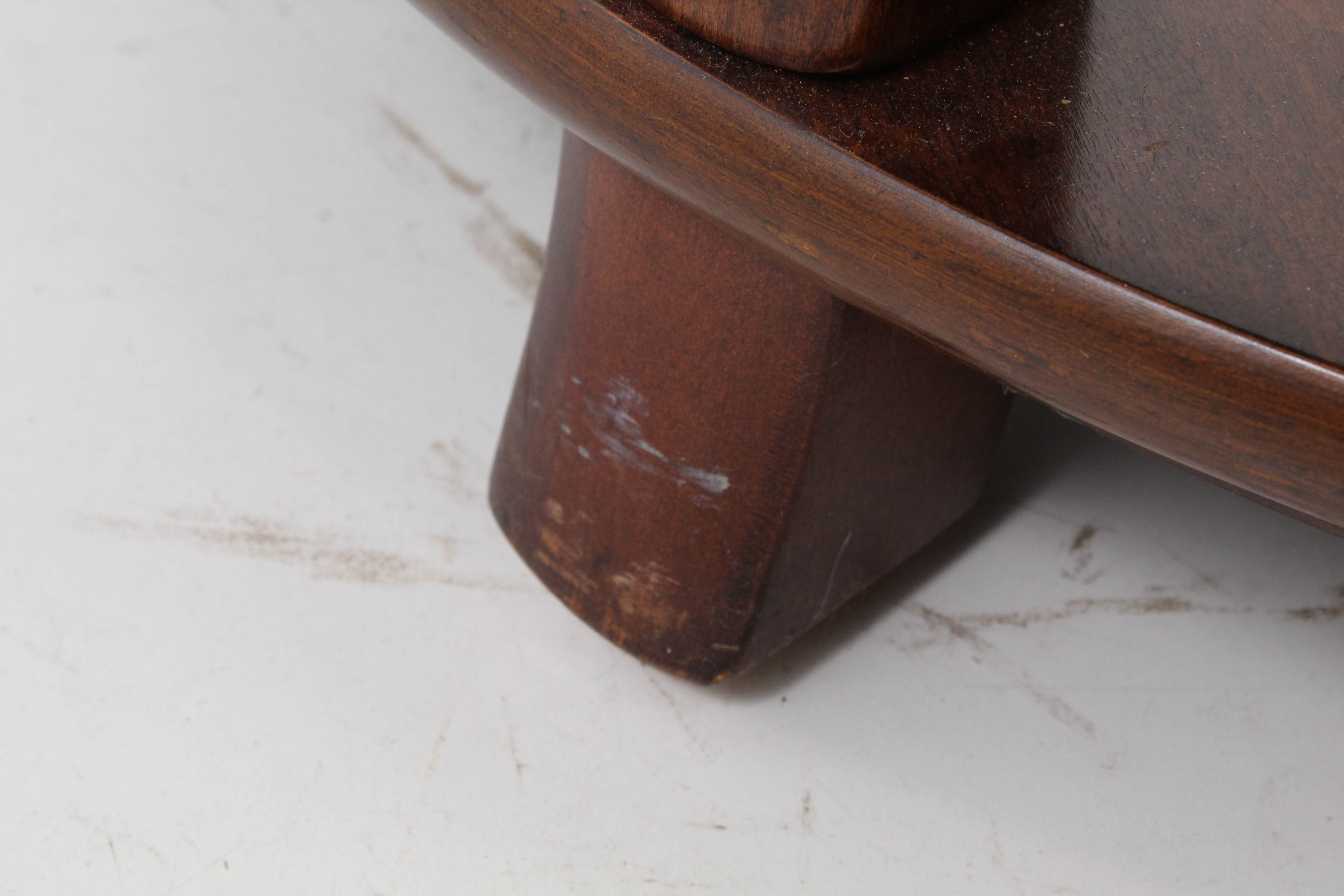 Glass Top Walnut Veneer Dining Table