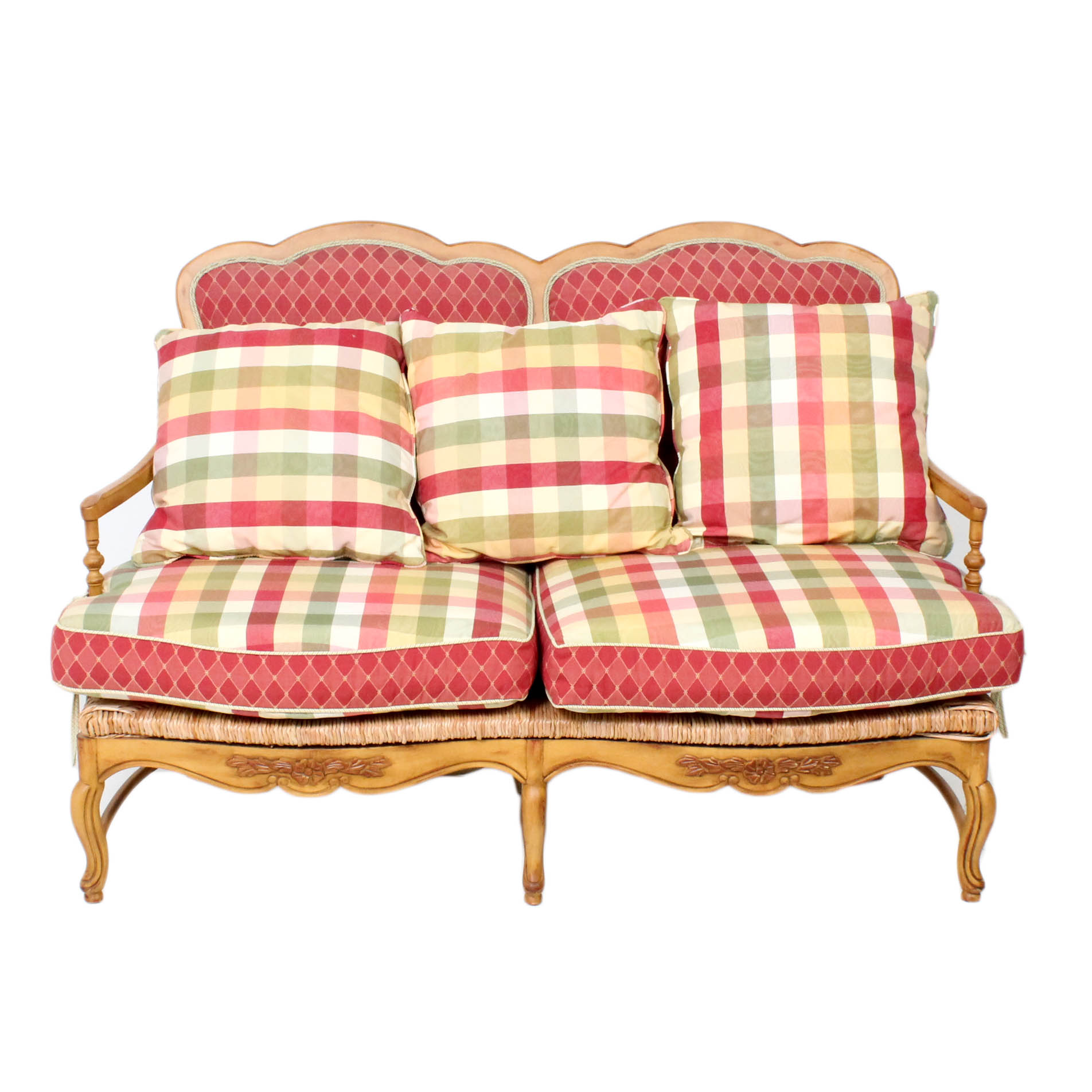 Contemporary Wood Frame Settee