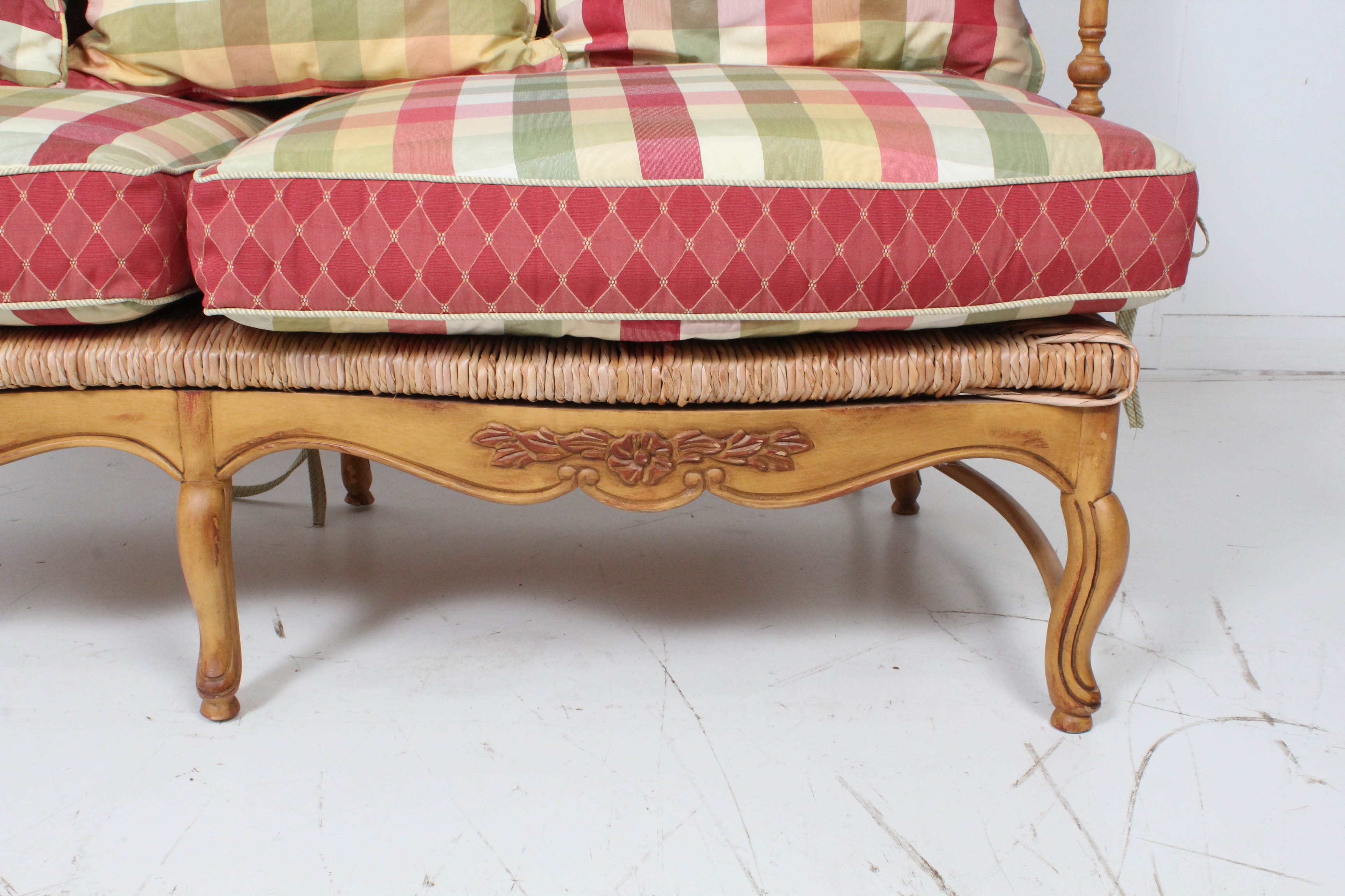 Contemporary Wood Frame Settee