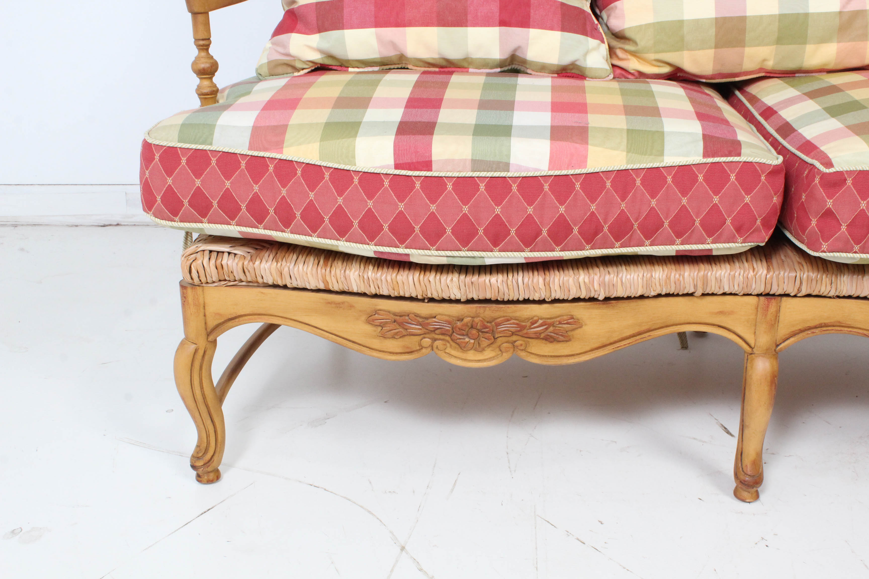 Contemporary Wood Frame Settee