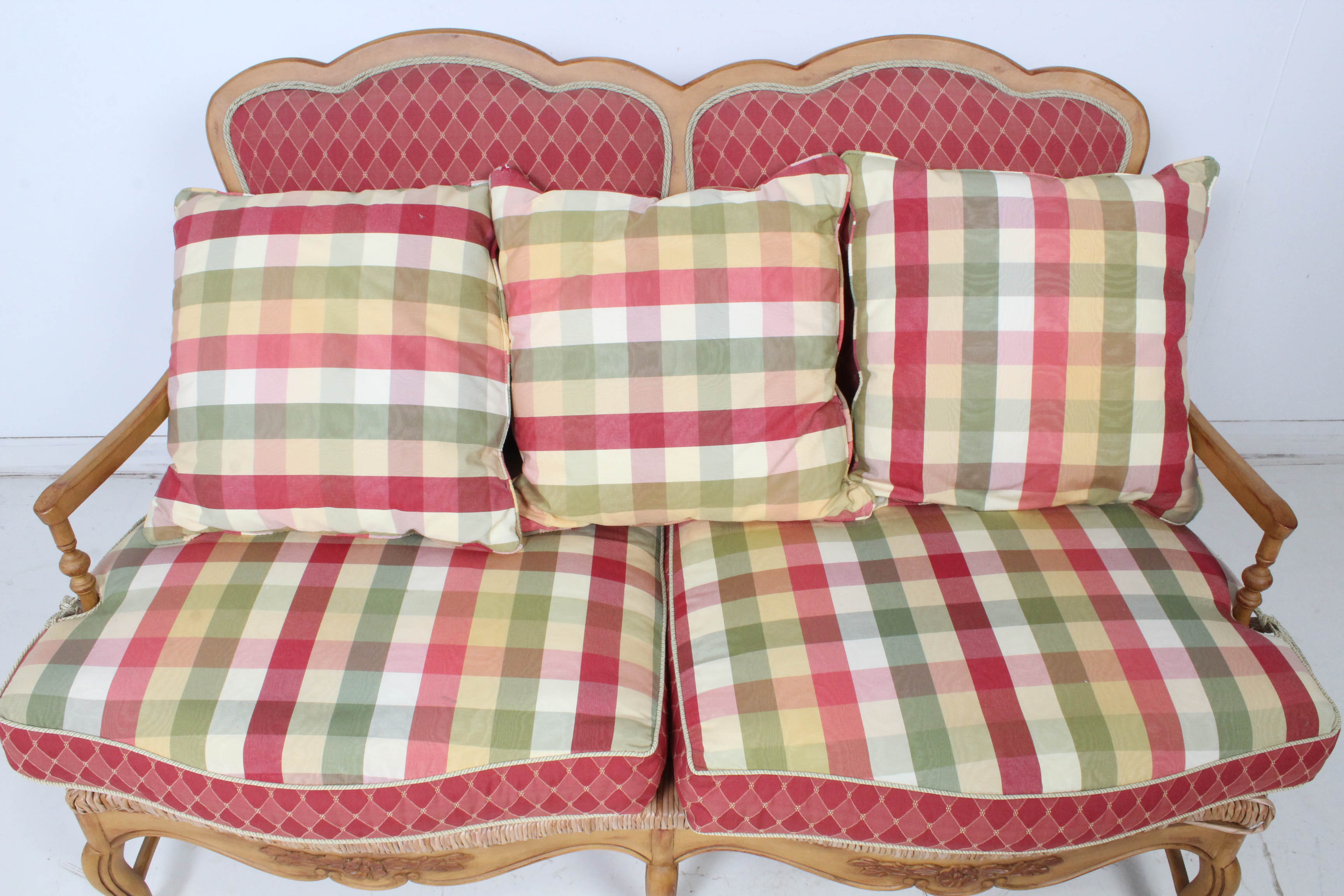 Contemporary Wood Frame Settee