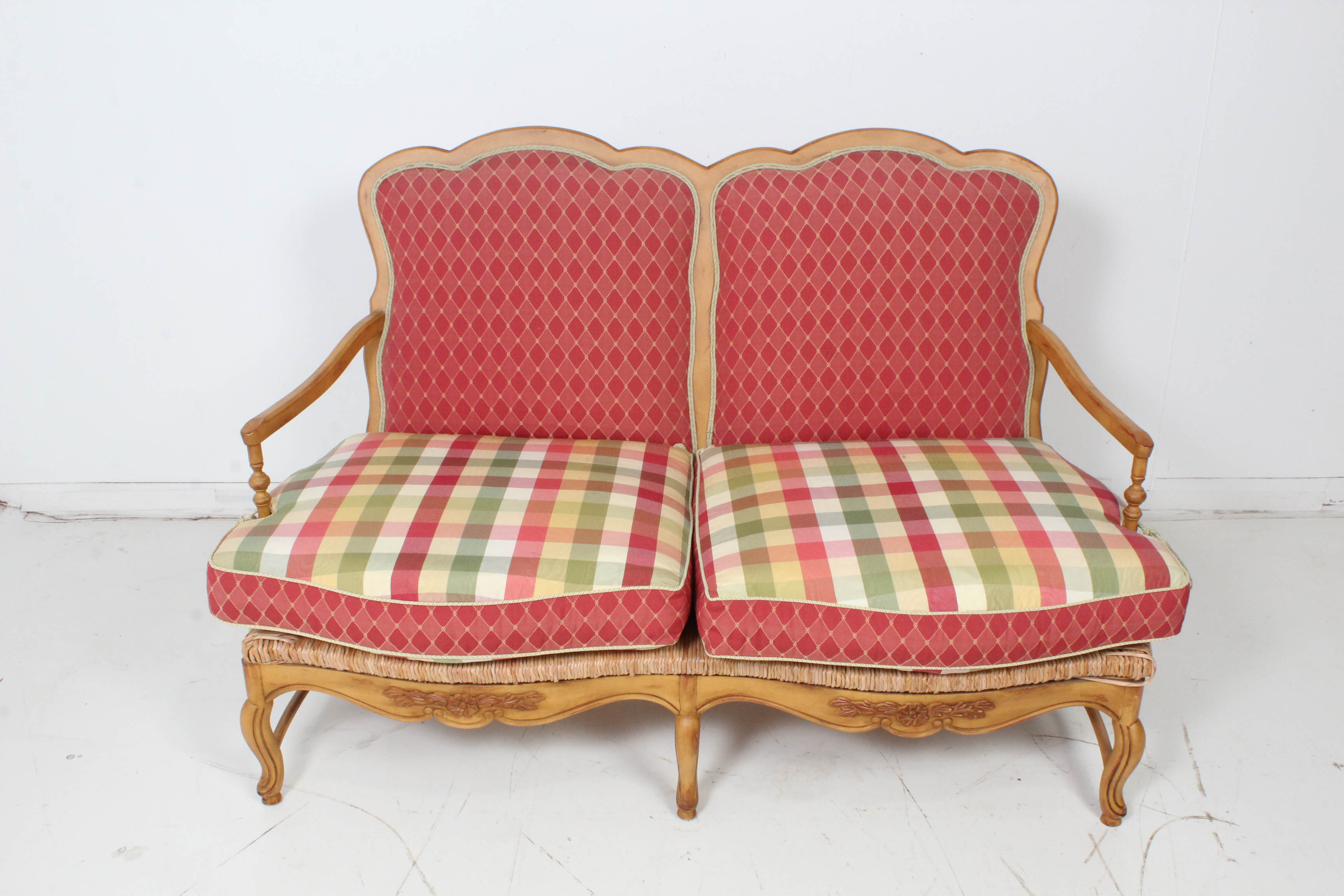 Contemporary Wood Frame Settee