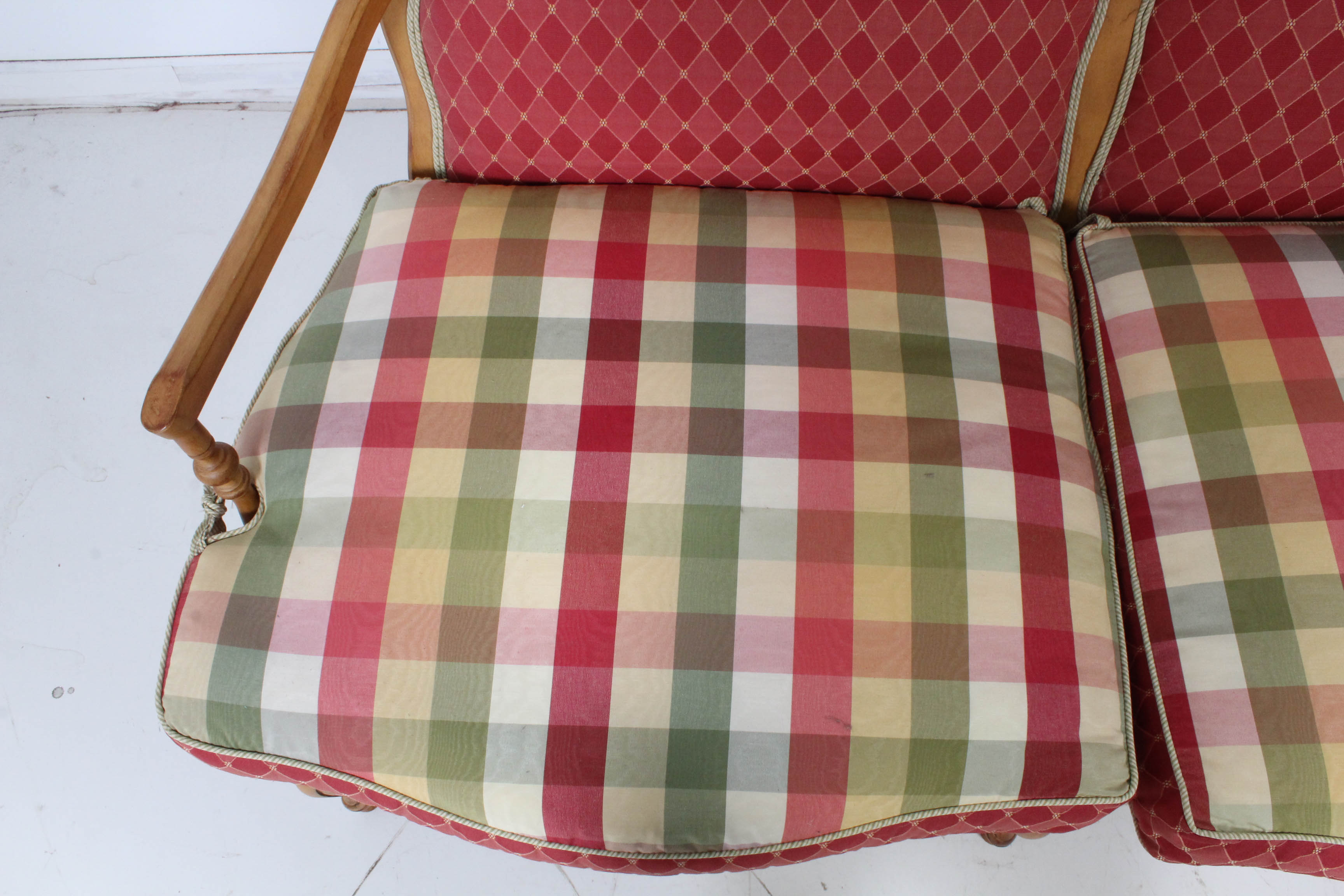 Contemporary Wood Frame Settee