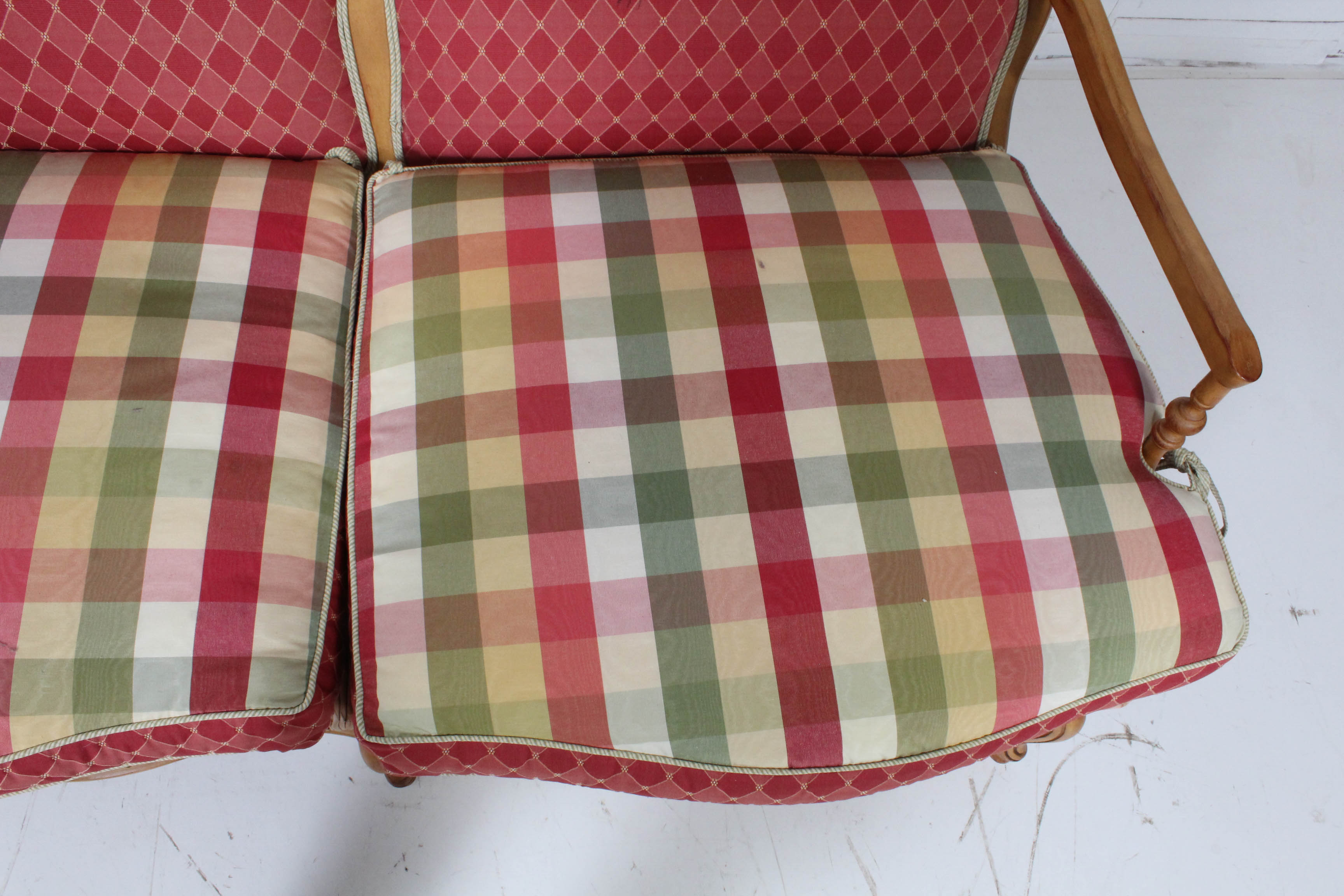 Contemporary Wood Frame Settee