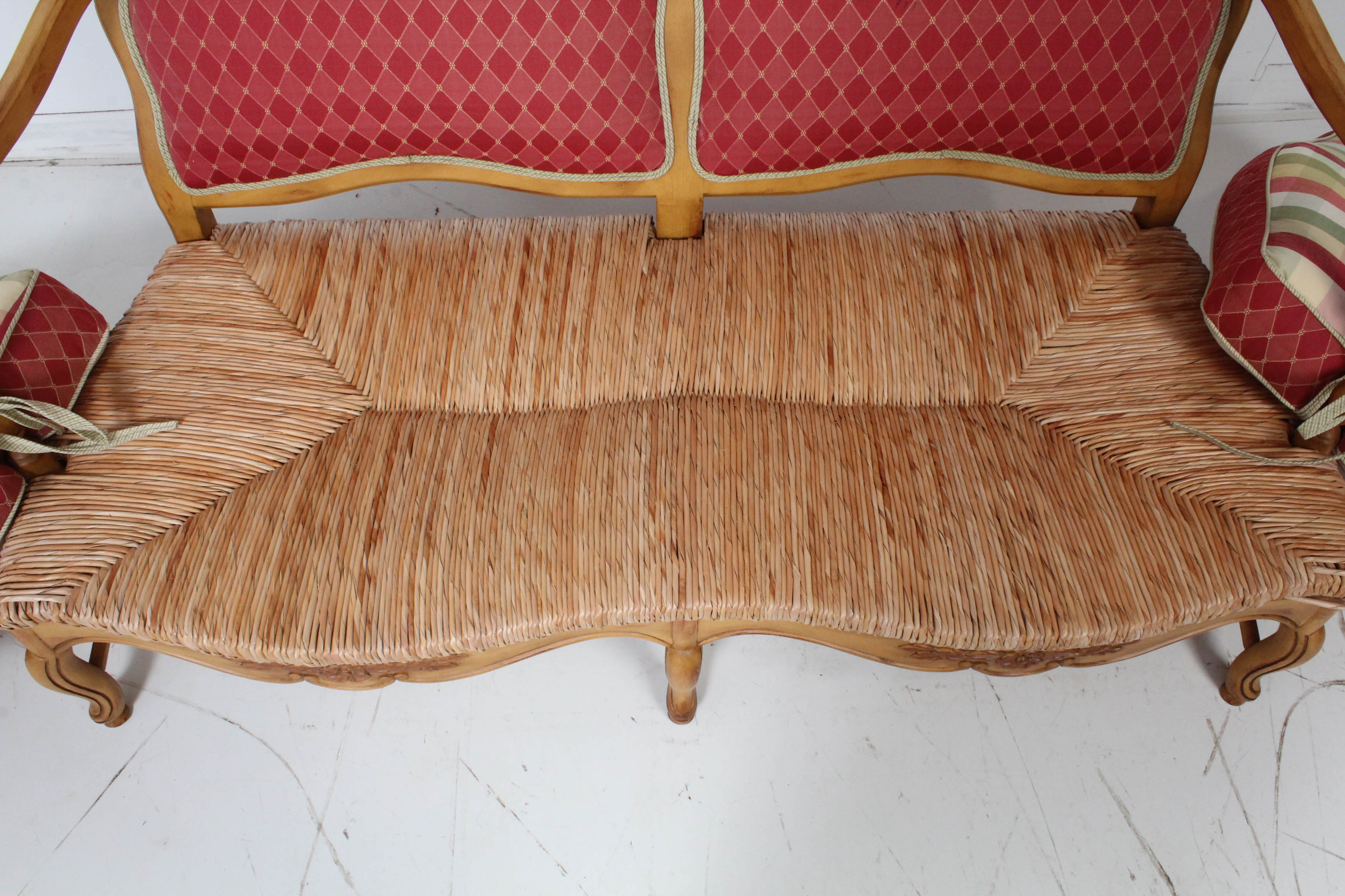 Contemporary Wood Frame Settee