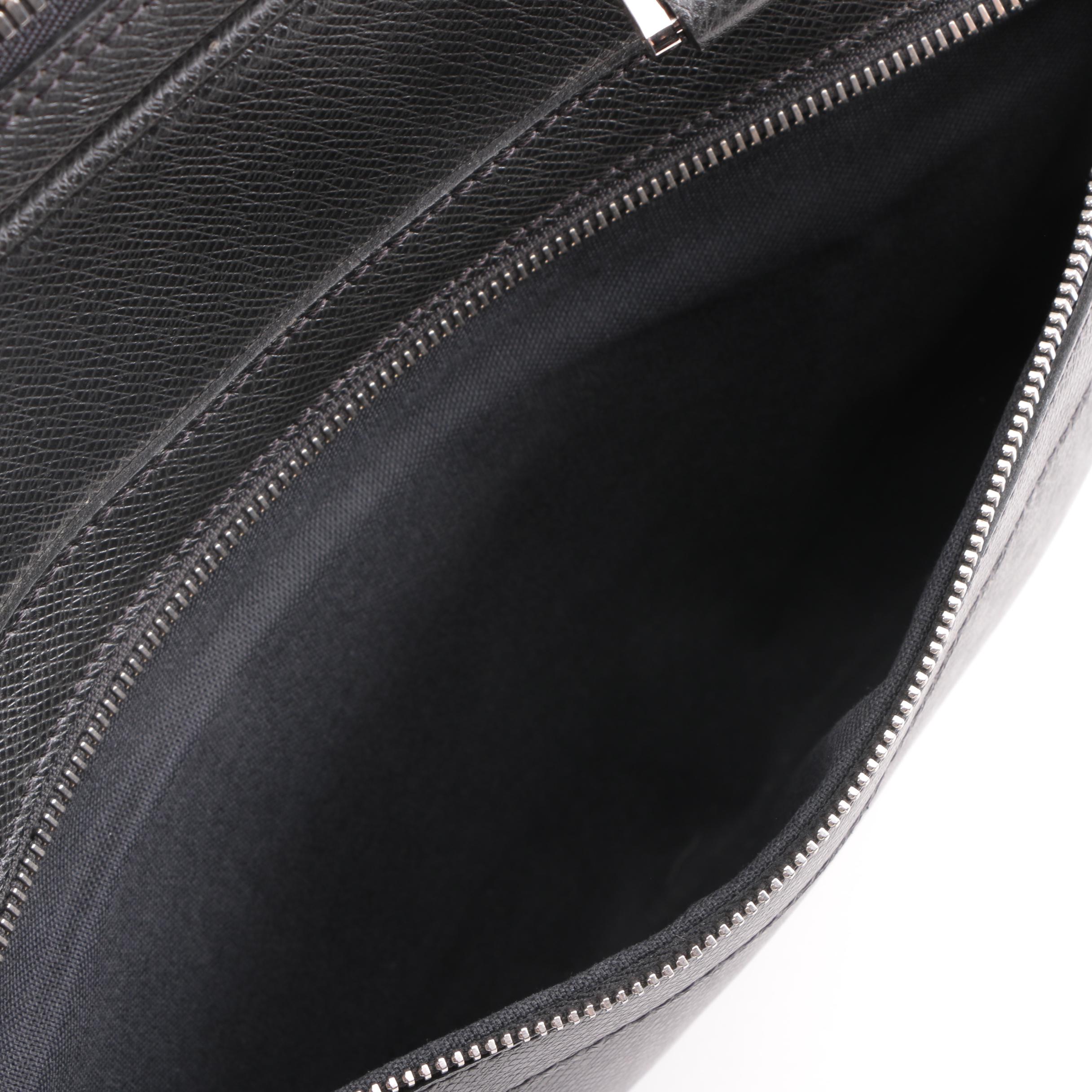 2010 Louis Vuitton Paris Black Taiga Leather Odessa Briefcase