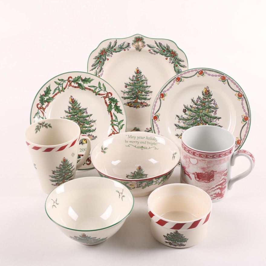 Spode "Christmas Tree" and "St. Nick" Ceramic Dinnerware