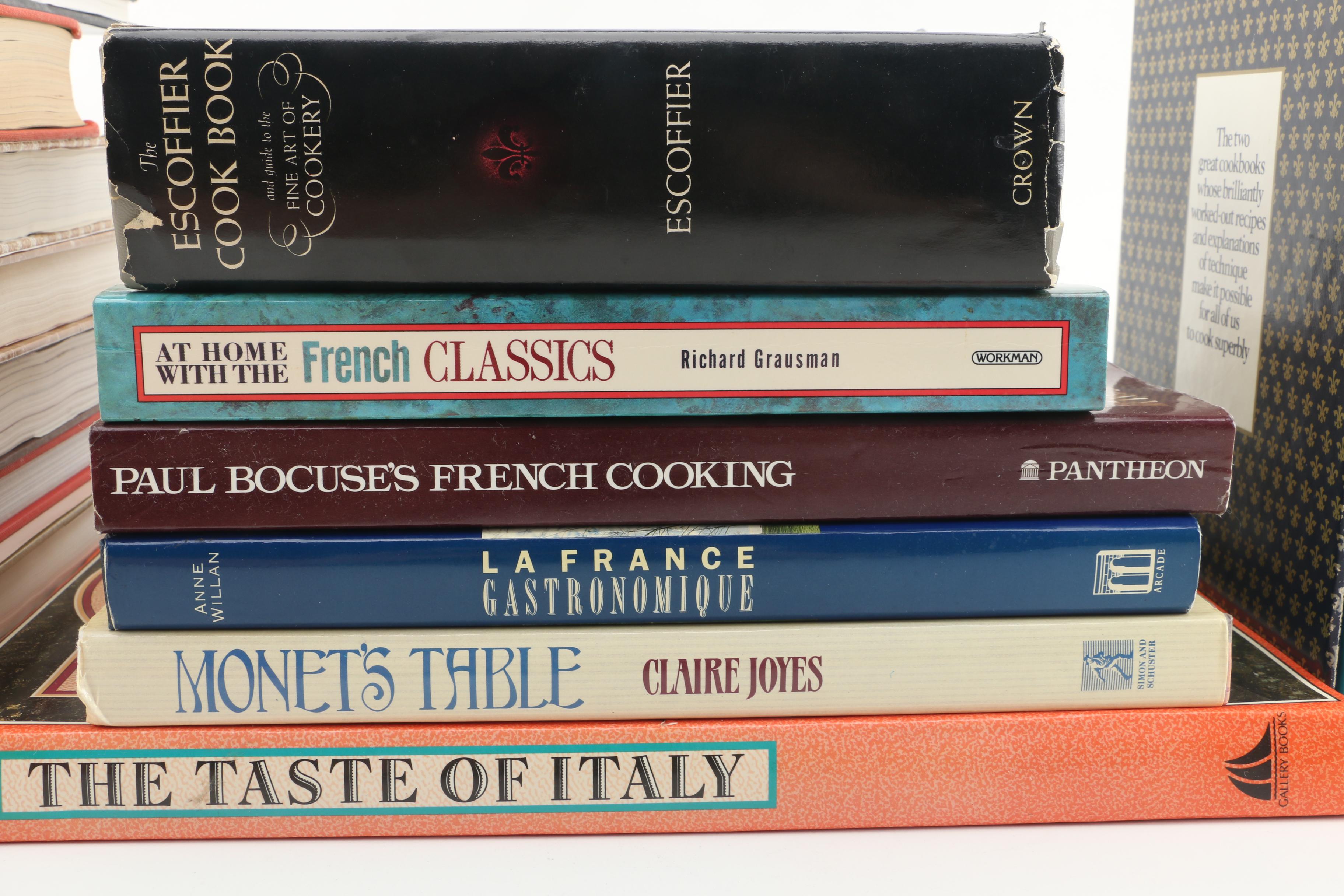 French and Italian Cookbooks Including Julia Child, Pierre Franey, and More