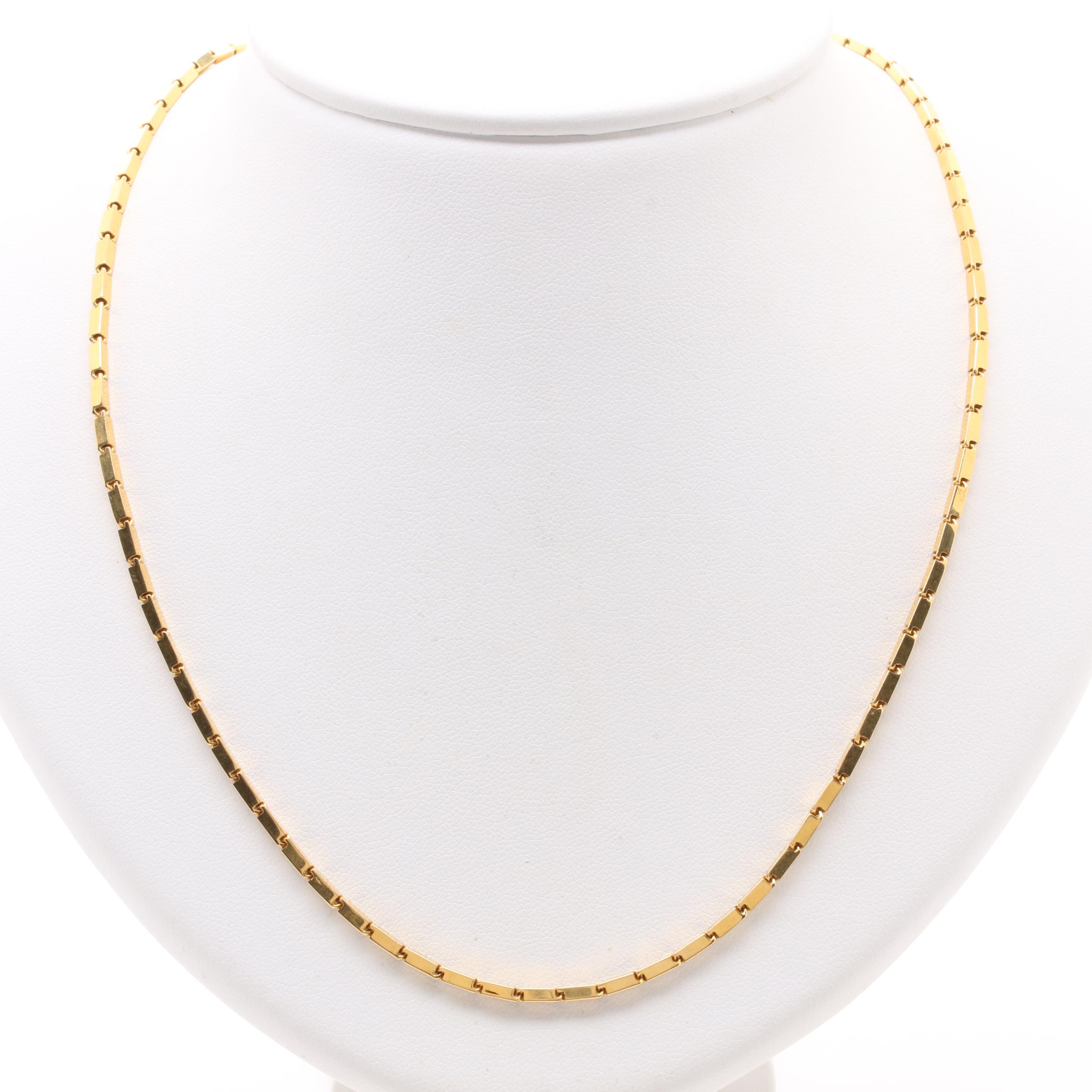 18K Yellow Gold Fancy Link Necklace