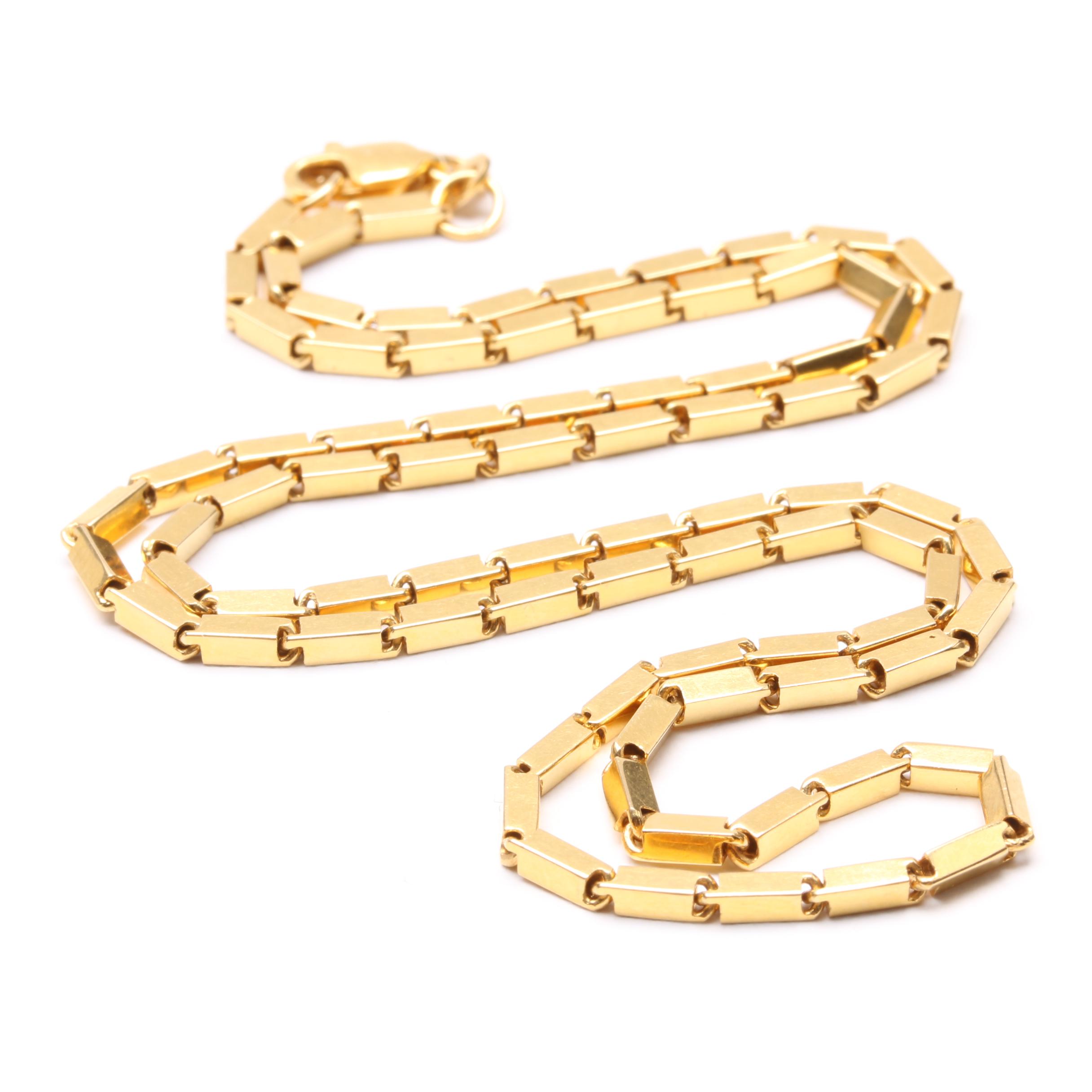 18K Yellow Gold Fancy Link Necklace