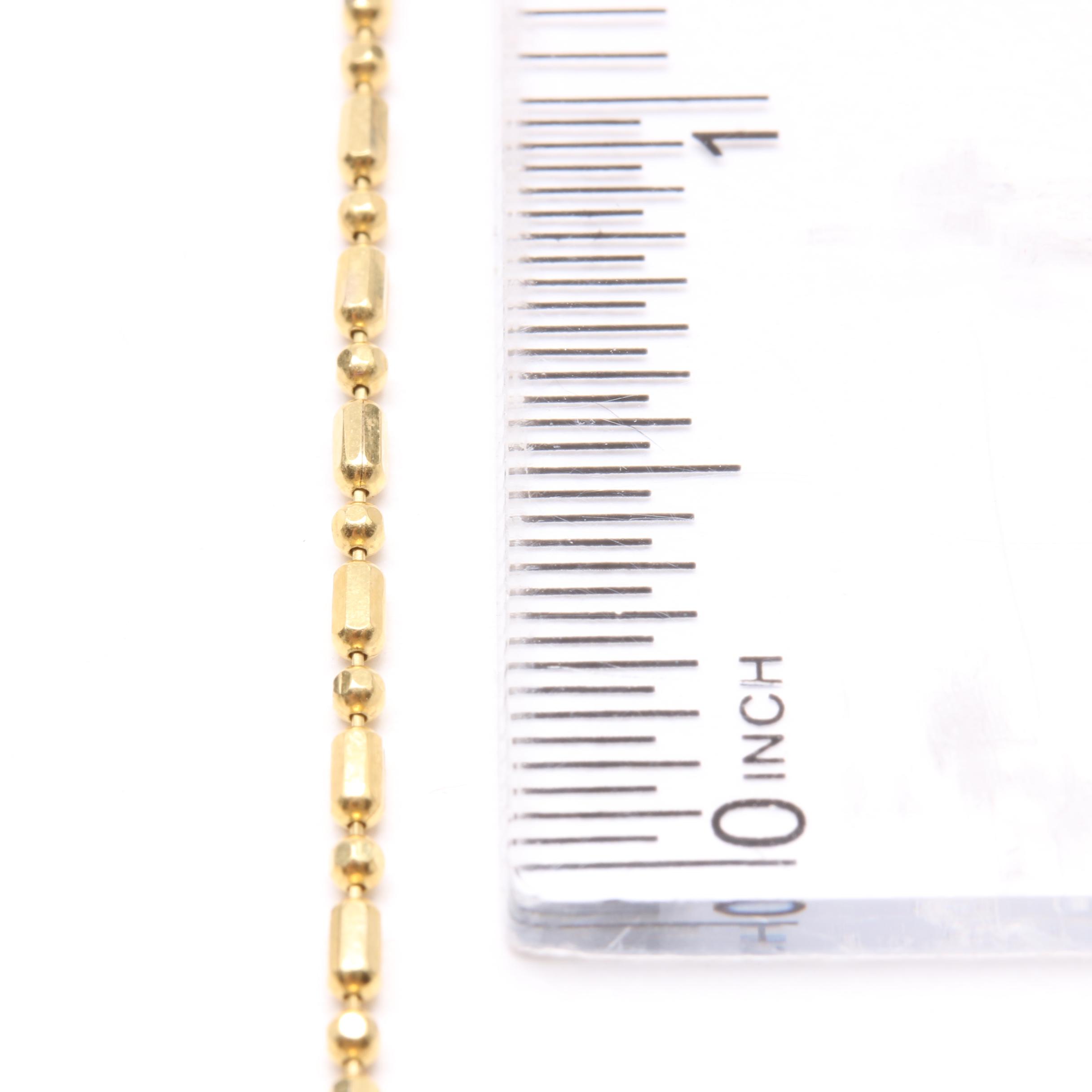 14K Yellow Gold Fancy Link Chain Necklace