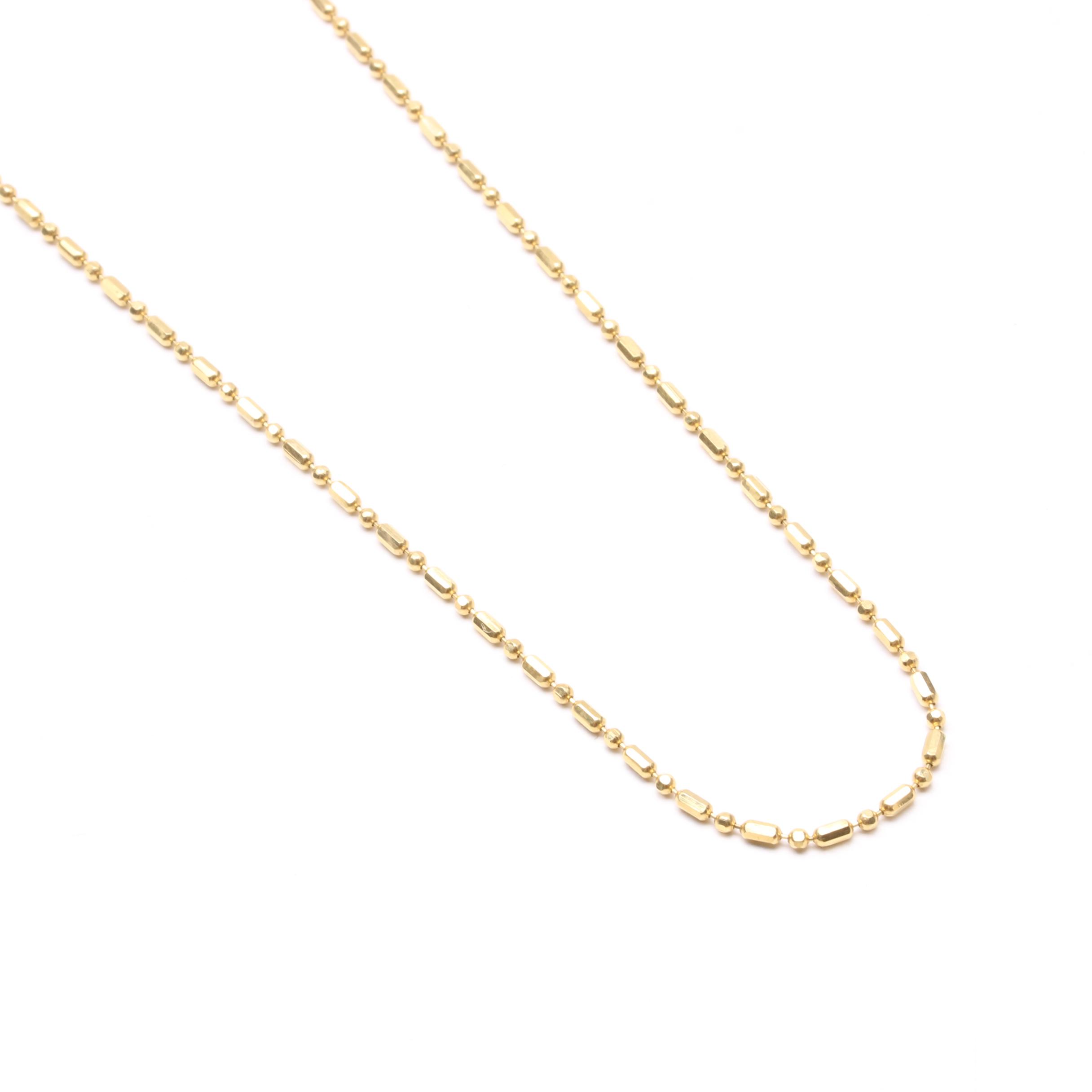 14K Yellow Gold Fancy Link Chain Necklace