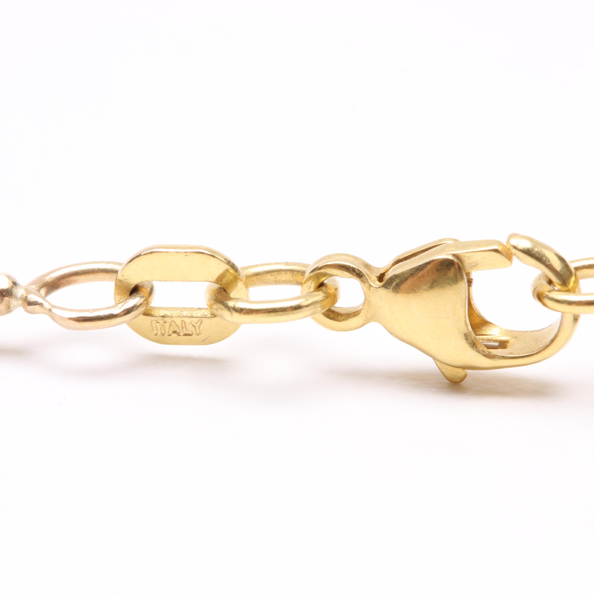14K Yellow Gold Fancy Link Chain Necklace