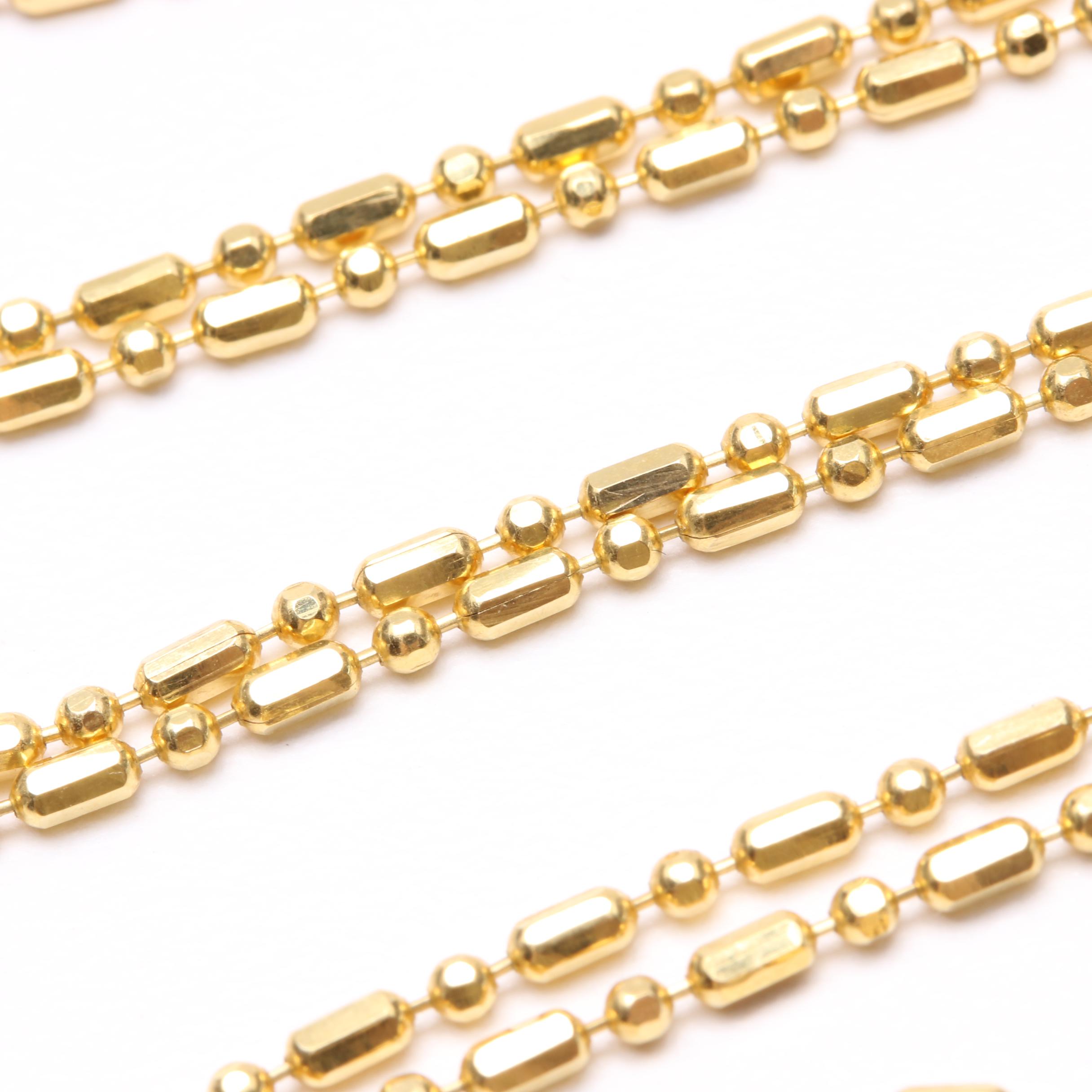 14K Yellow Gold Fancy Link Chain Necklace