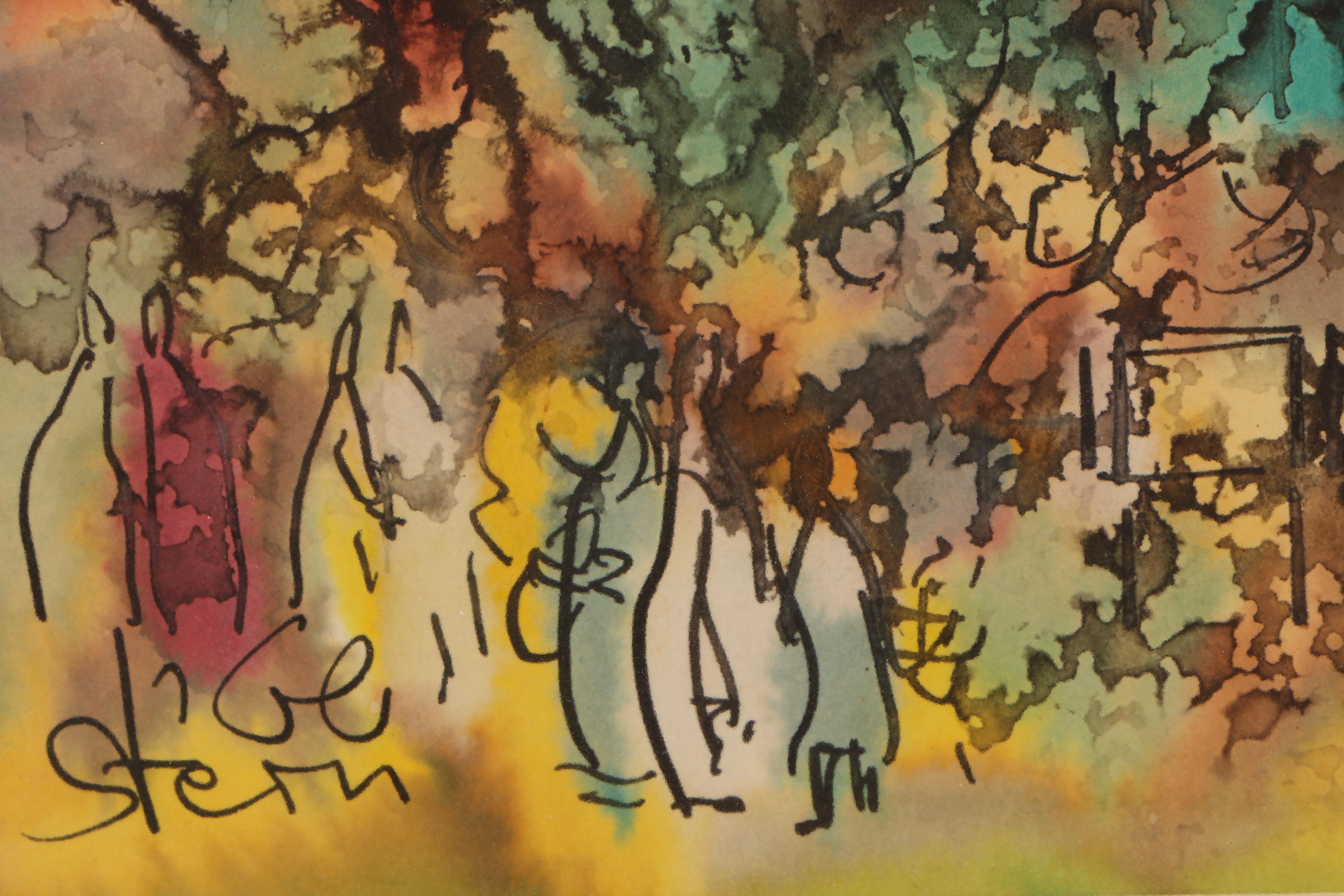 Yossi Stern Ink and Watercolor Painting