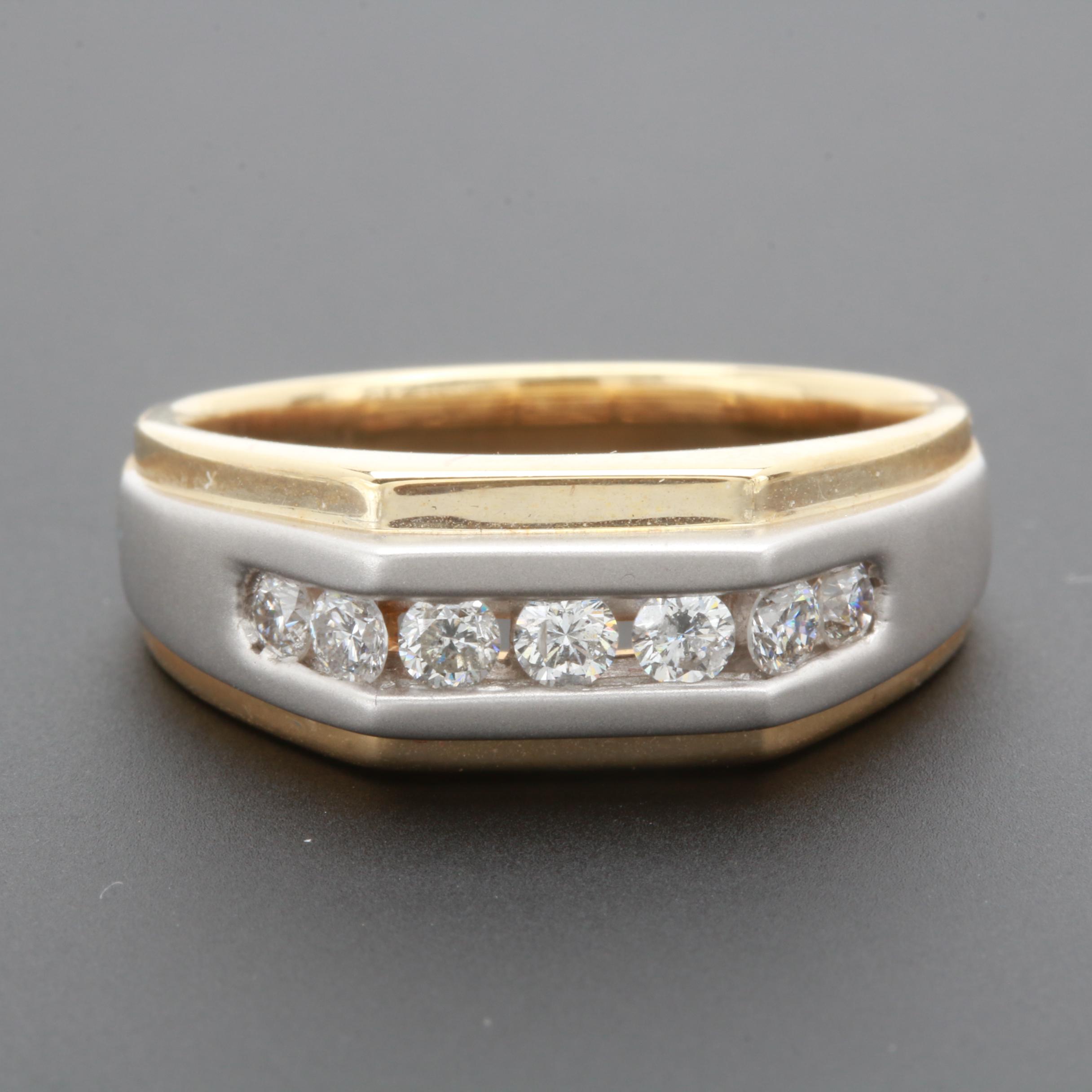 14K Yellow and White Gold Diamond Ring