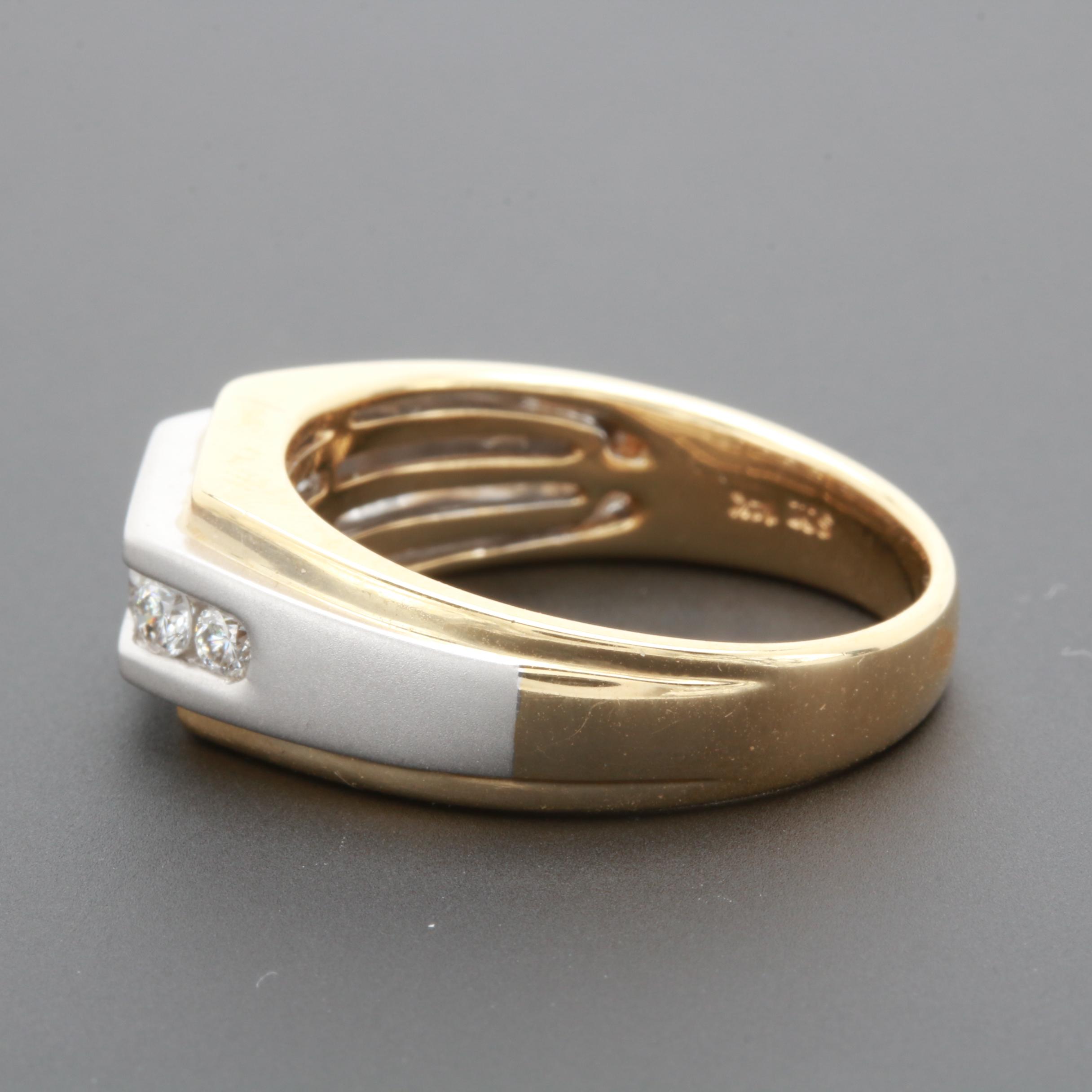 14K Yellow and White Gold Diamond Ring