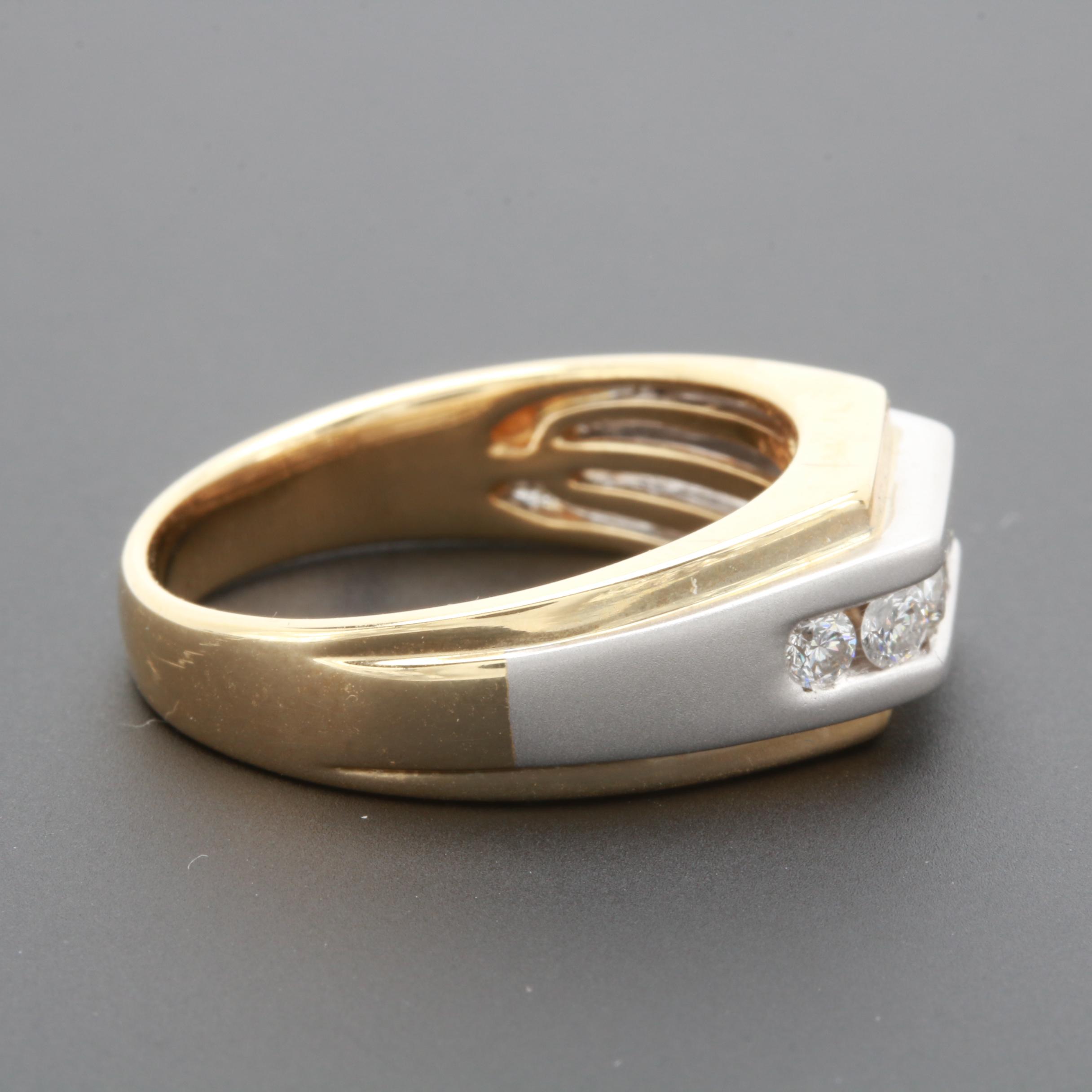 14K Yellow and White Gold Diamond Ring