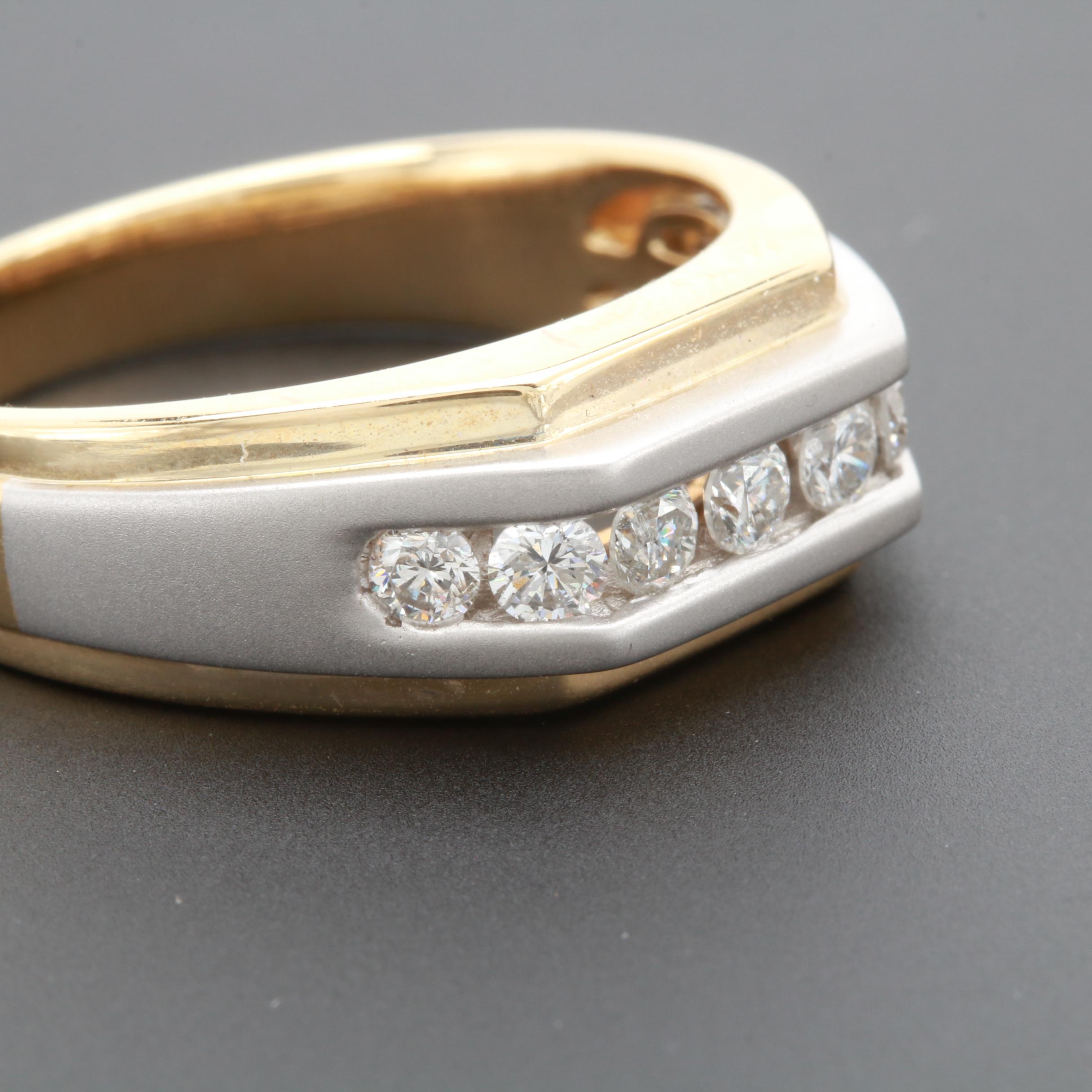 14K Yellow and White Gold Diamond Ring