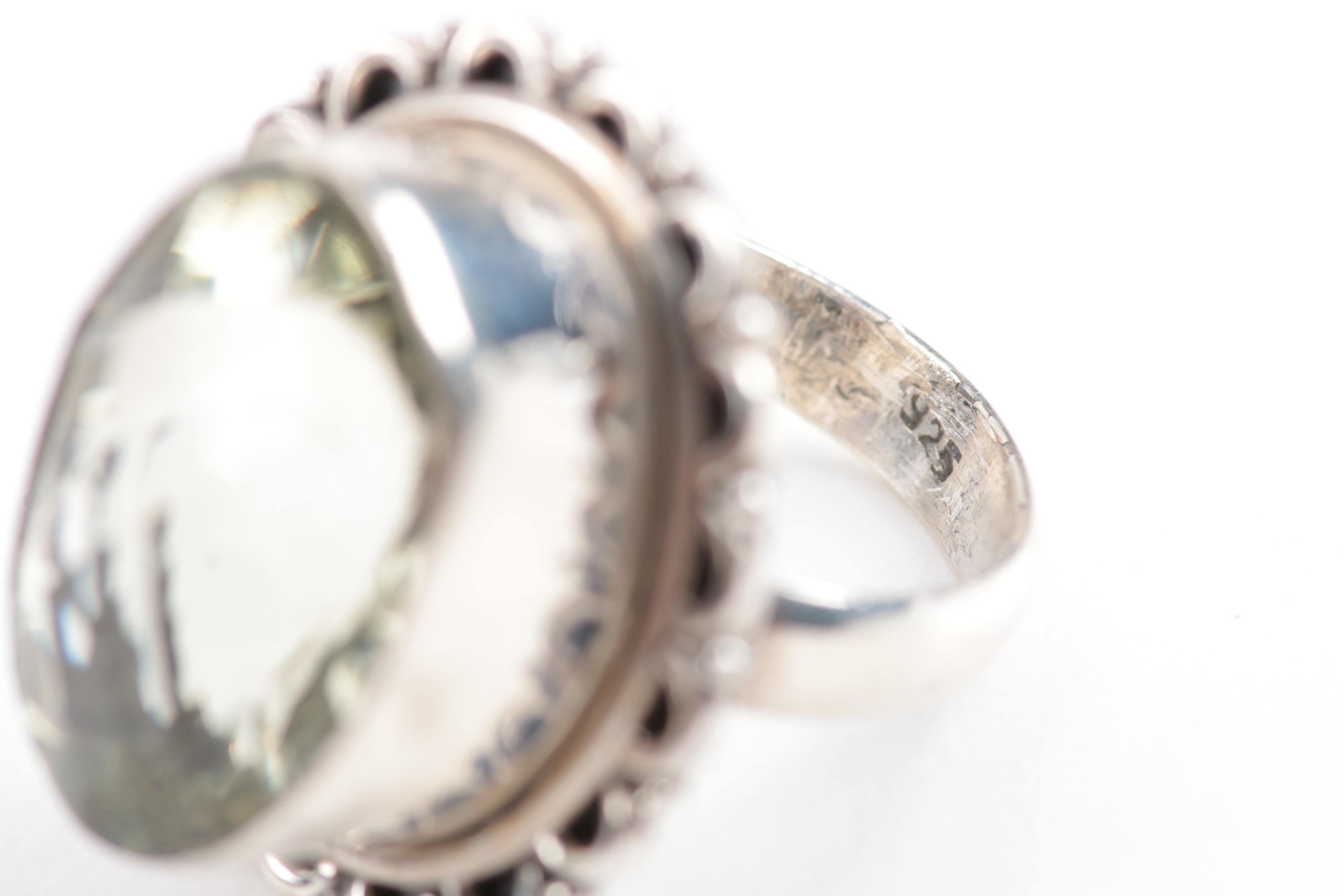 Sterling Silver Tourmaline, Praseolite and Labradorite Rings