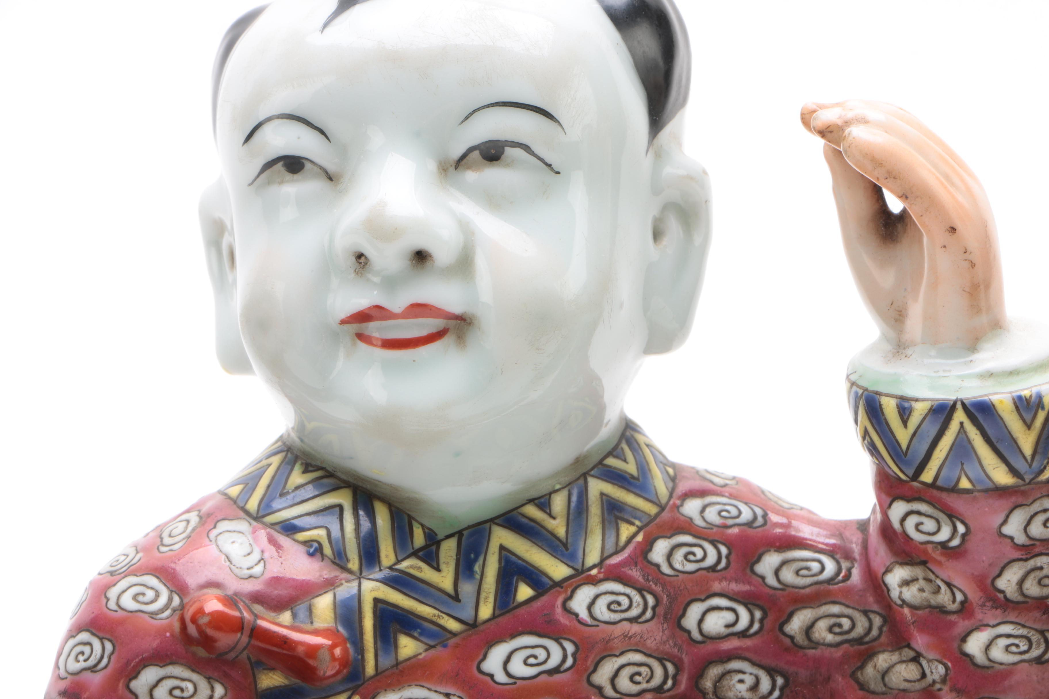 Vintage Chinese Ceramic Boy Figurines