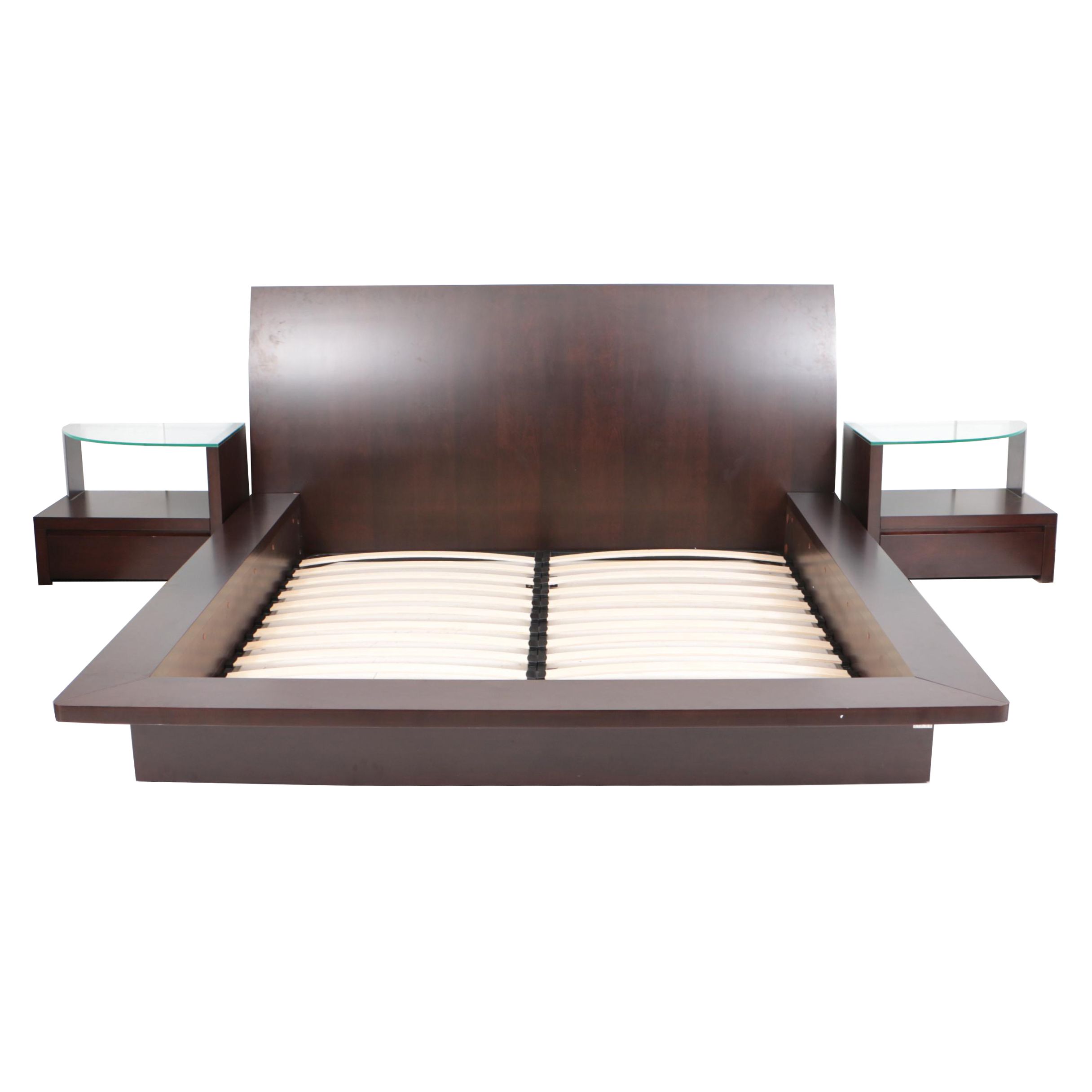 GSi King Size Platform Bed Frame with Two Nightstands