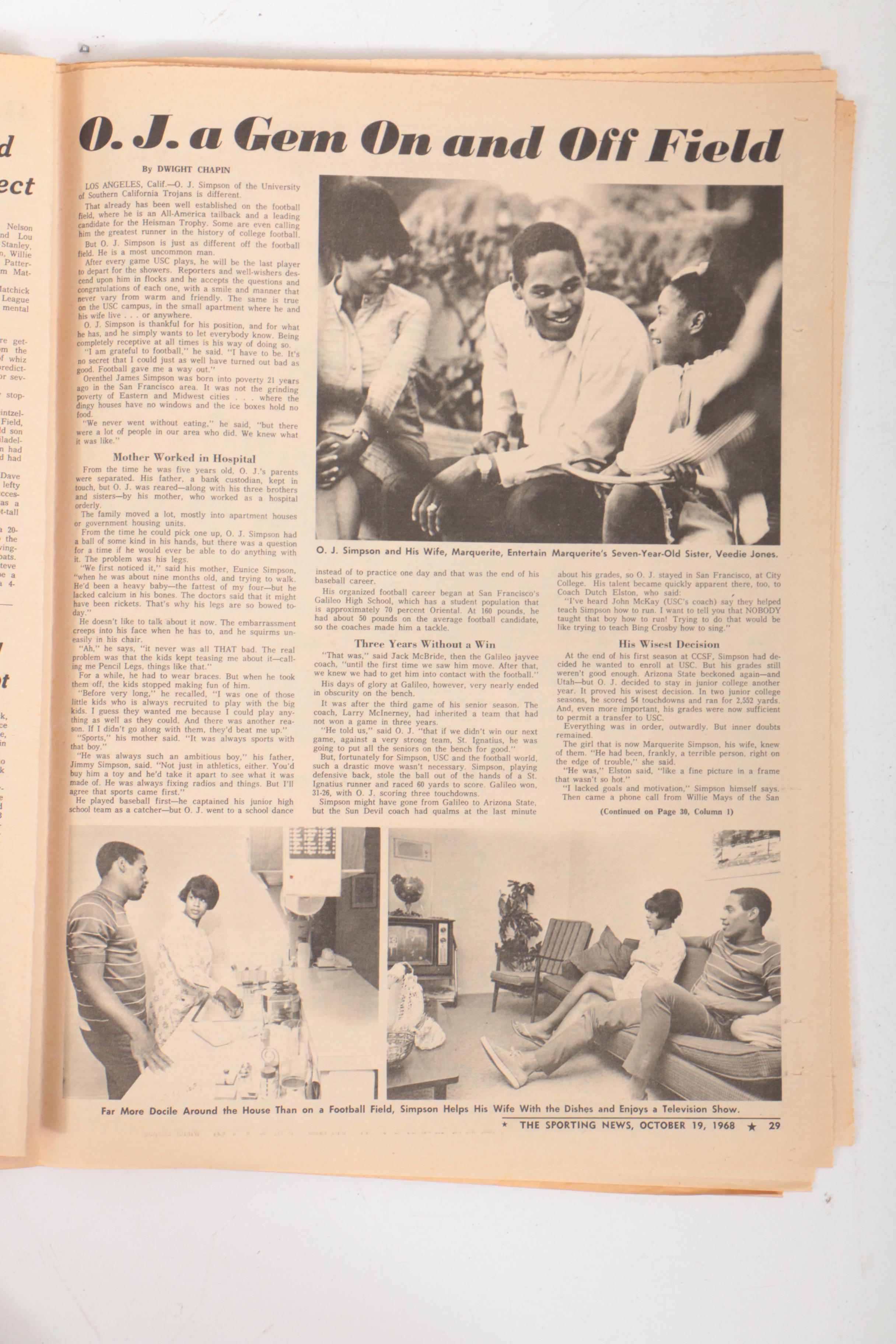 "The Sporting News" Volume 166, No. 14, October 19, 1968