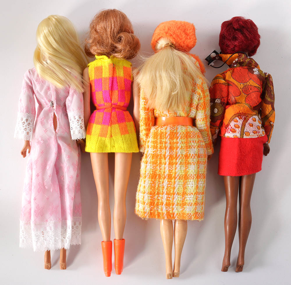 1960-70s Mattel Barbie and Friends Dolls and "Barbie & StaceySleep 'n Keep" Case