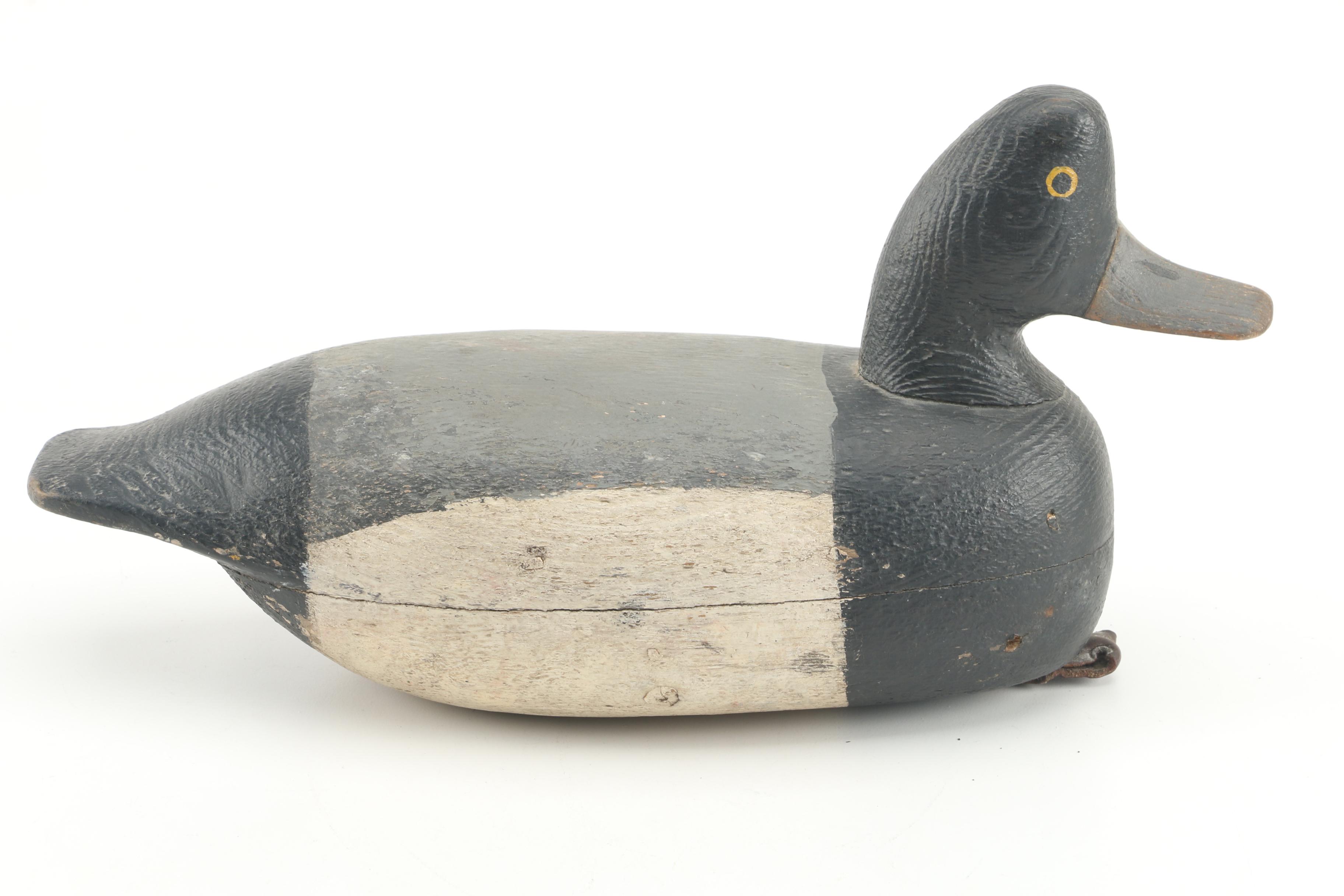 Ruben Corliss Bluebill Drake Painted Wood Duck Decoy
