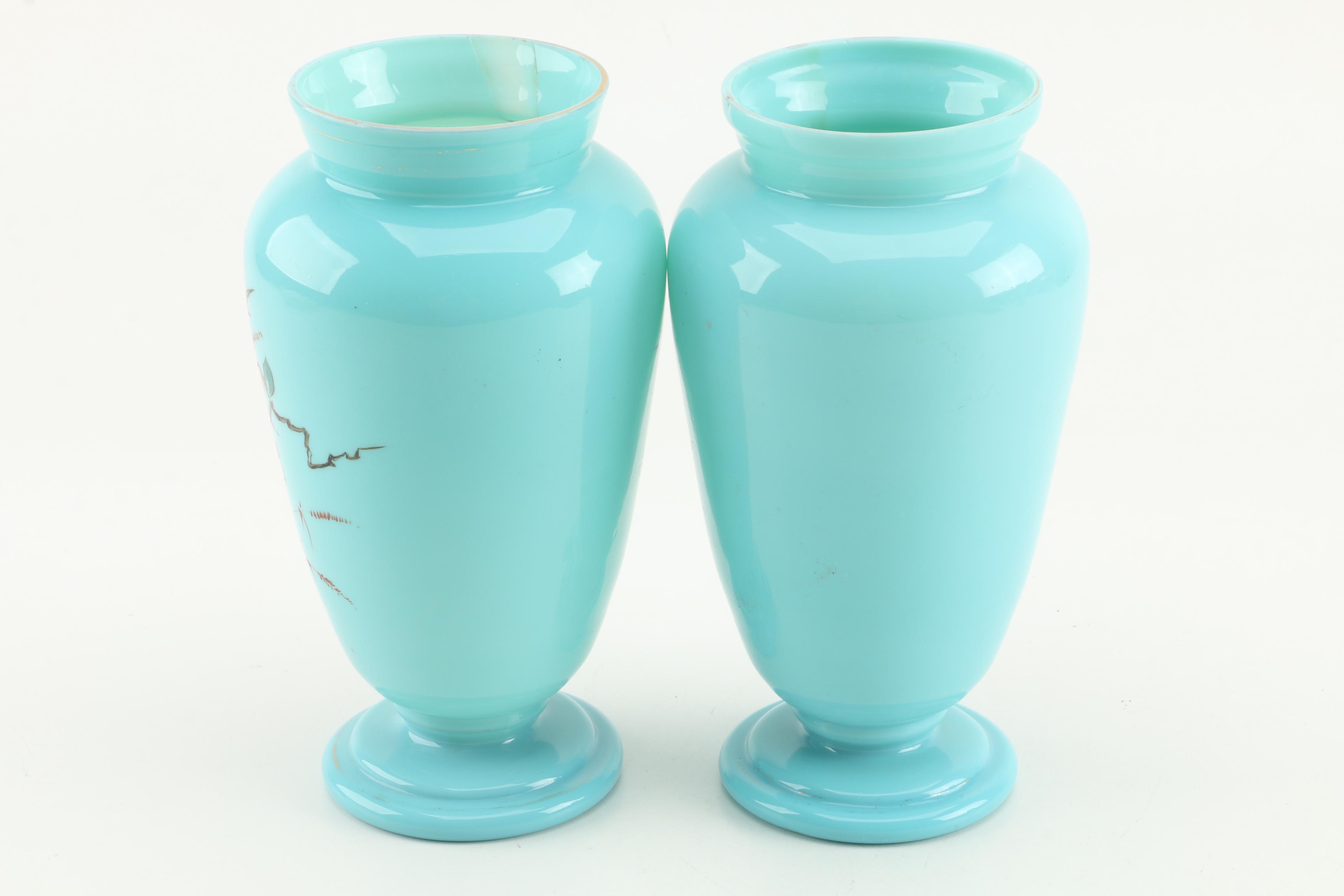 Pair of Bristol Glass Vases, Late 19th Century