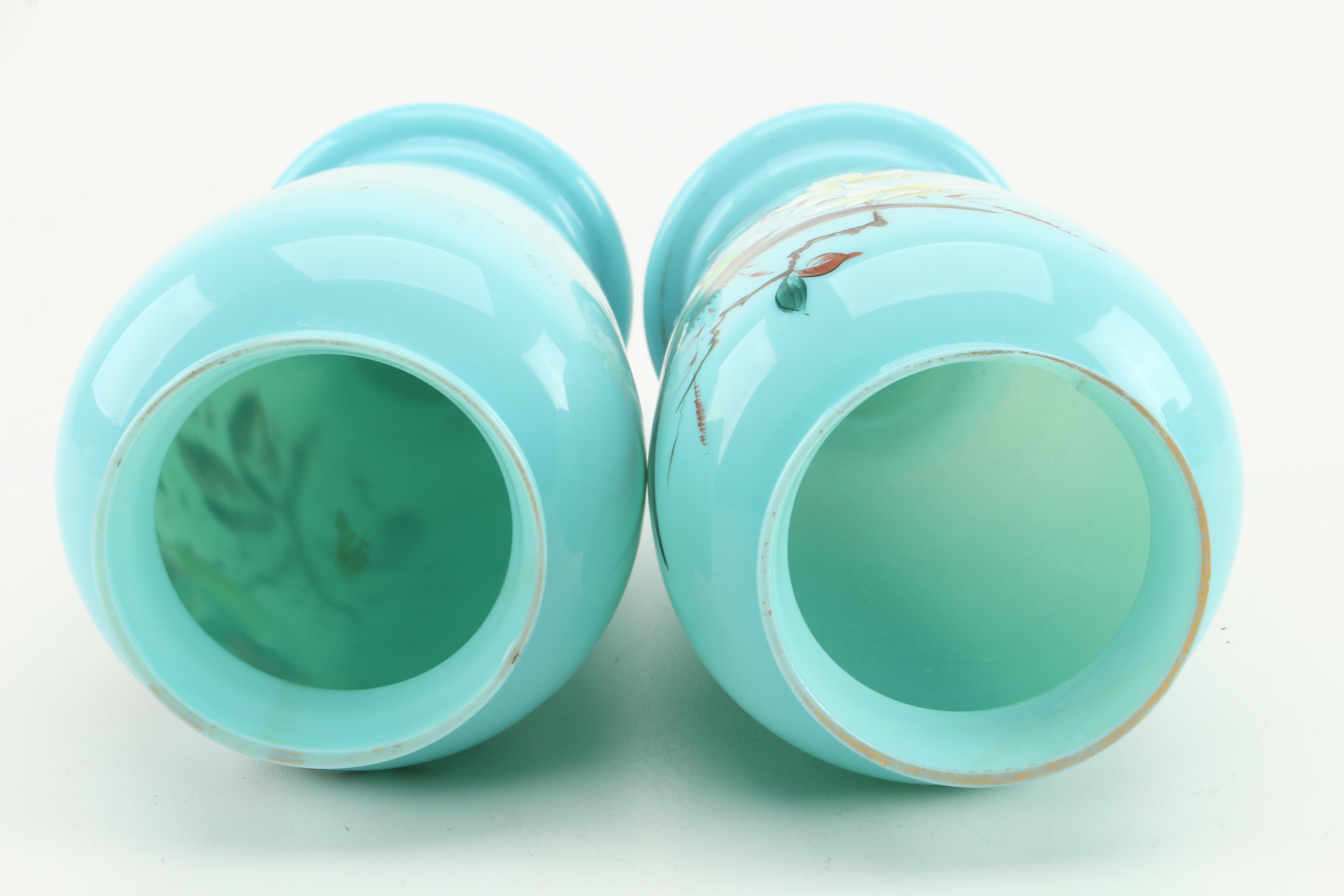 Pair of Bristol Glass Vases, Late 19th Century