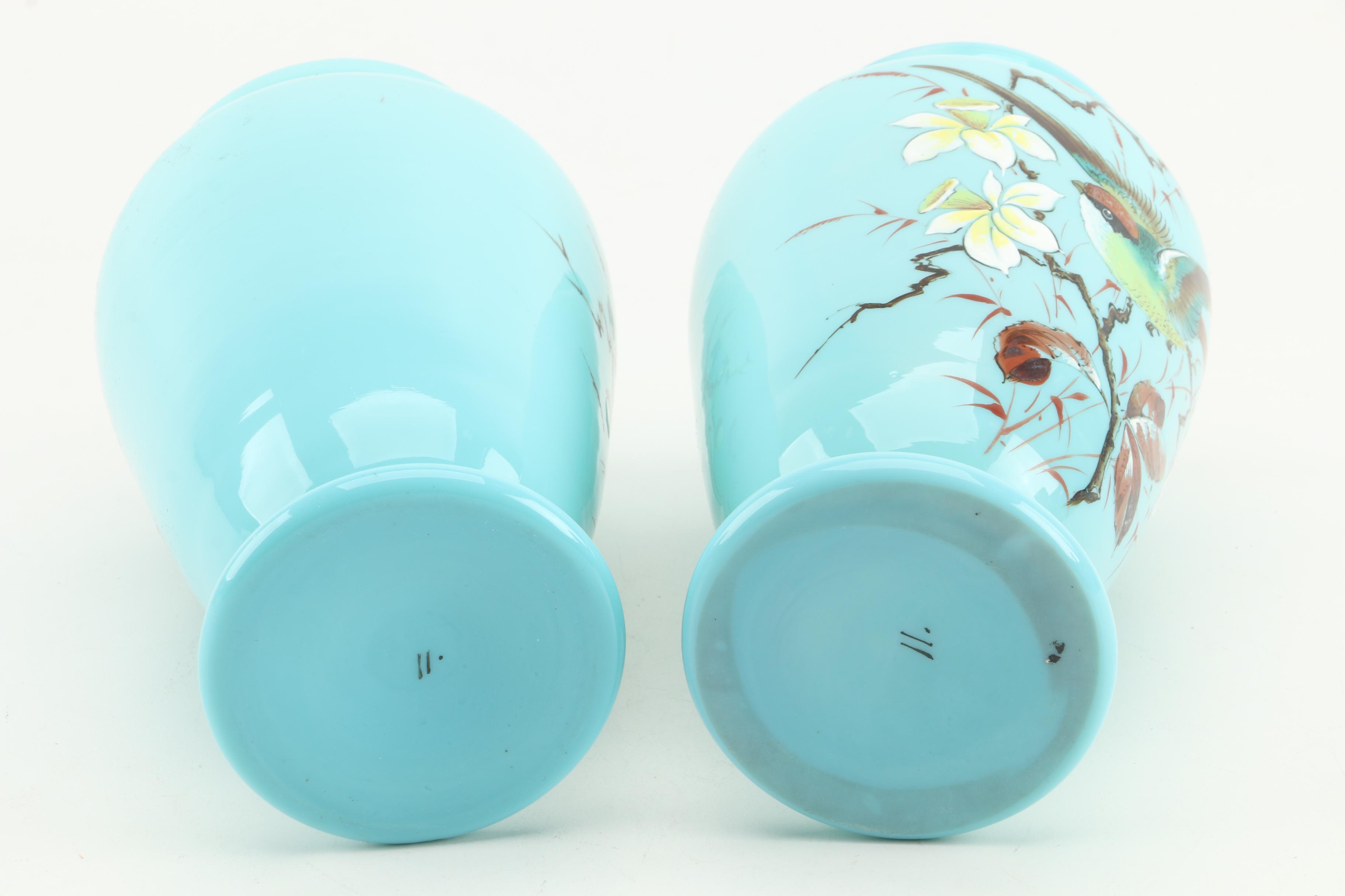 Pair of Bristol Glass Vases, Late 19th Century