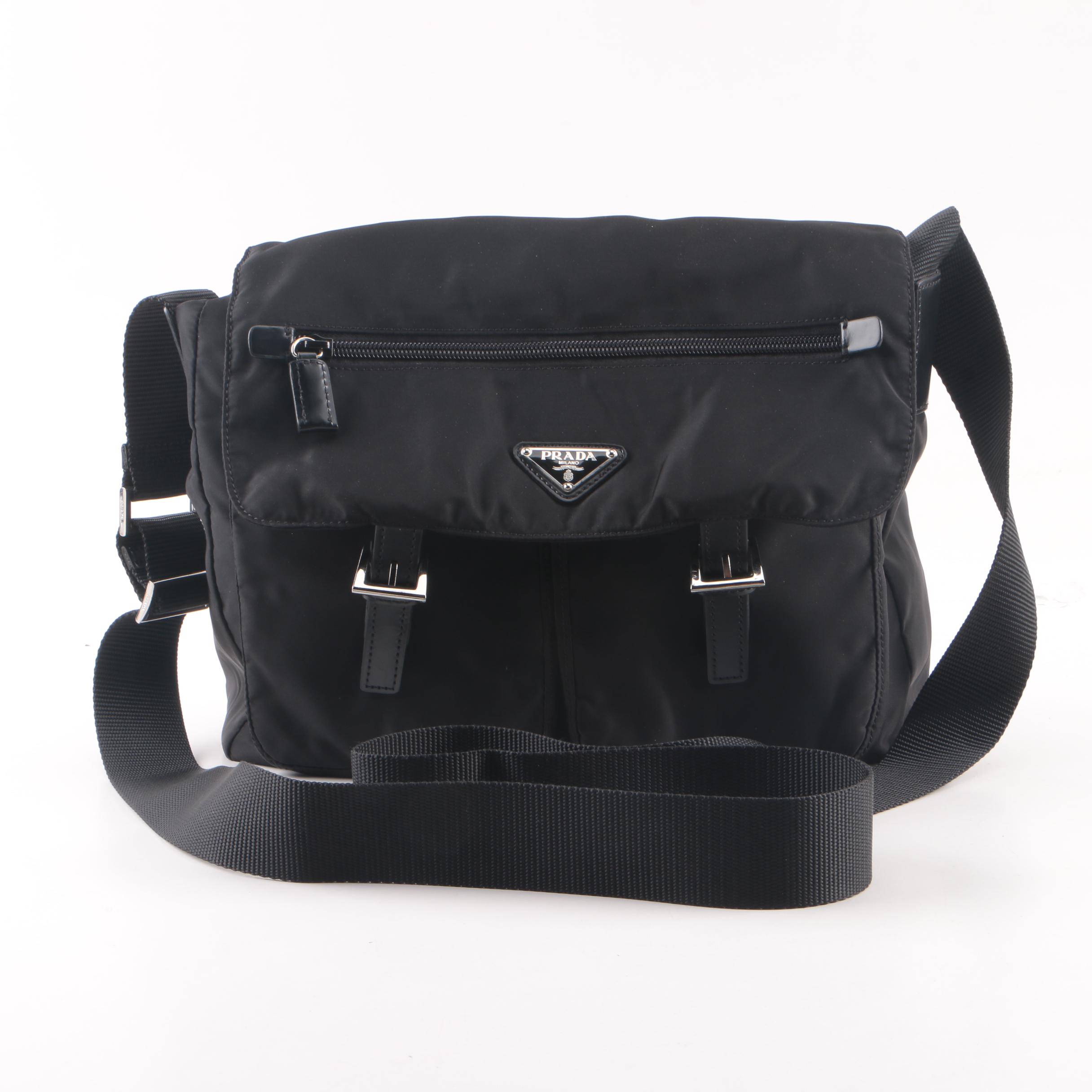 Prada Black Nylon Messenger Bag