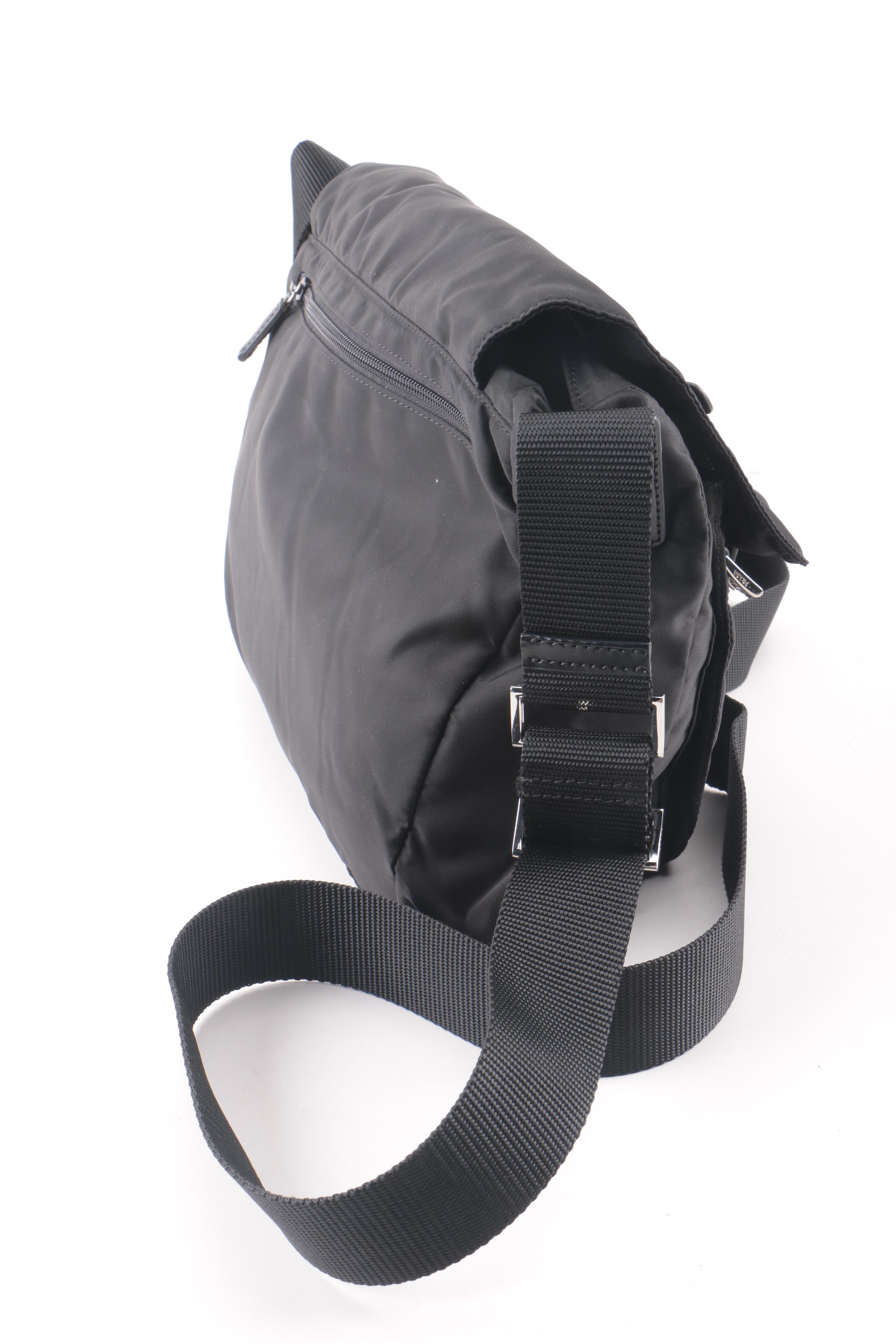 Prada Black Nylon Messenger Bag
