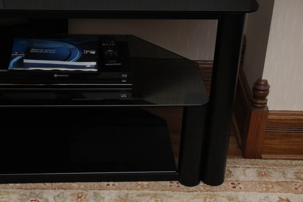 Contemporary Glass and Metal Entertainment Stand