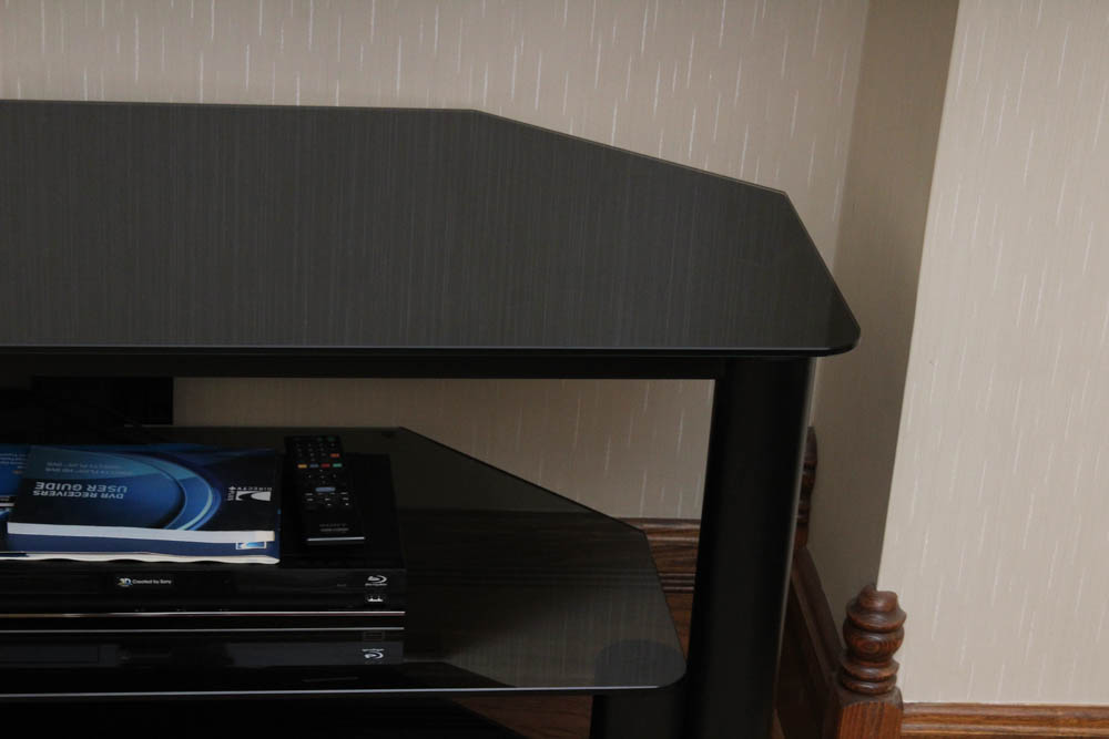 Contemporary Glass and Metal Entertainment Stand