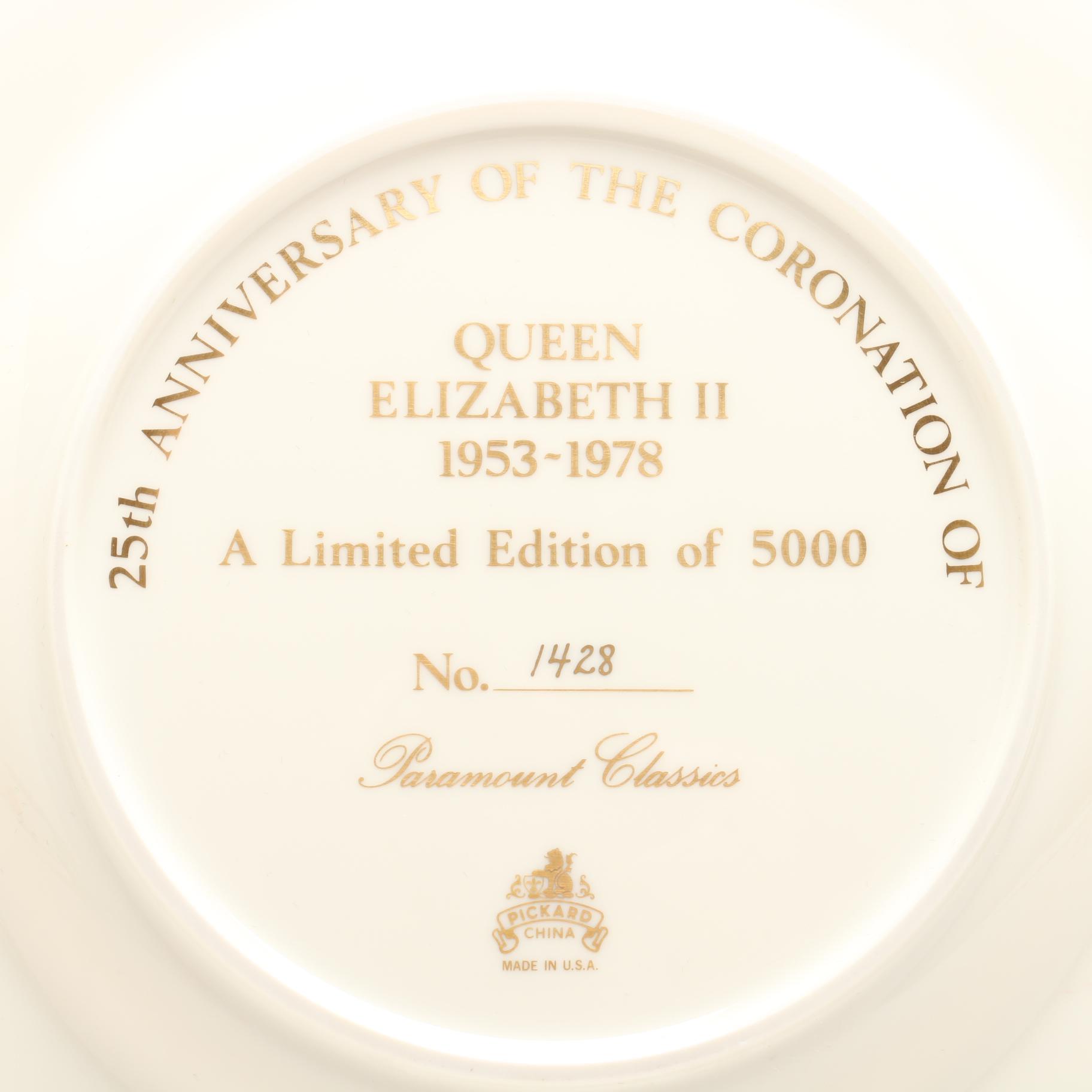 Collectible Plates and Paperweight Including Queen Elizabeth II Coronation