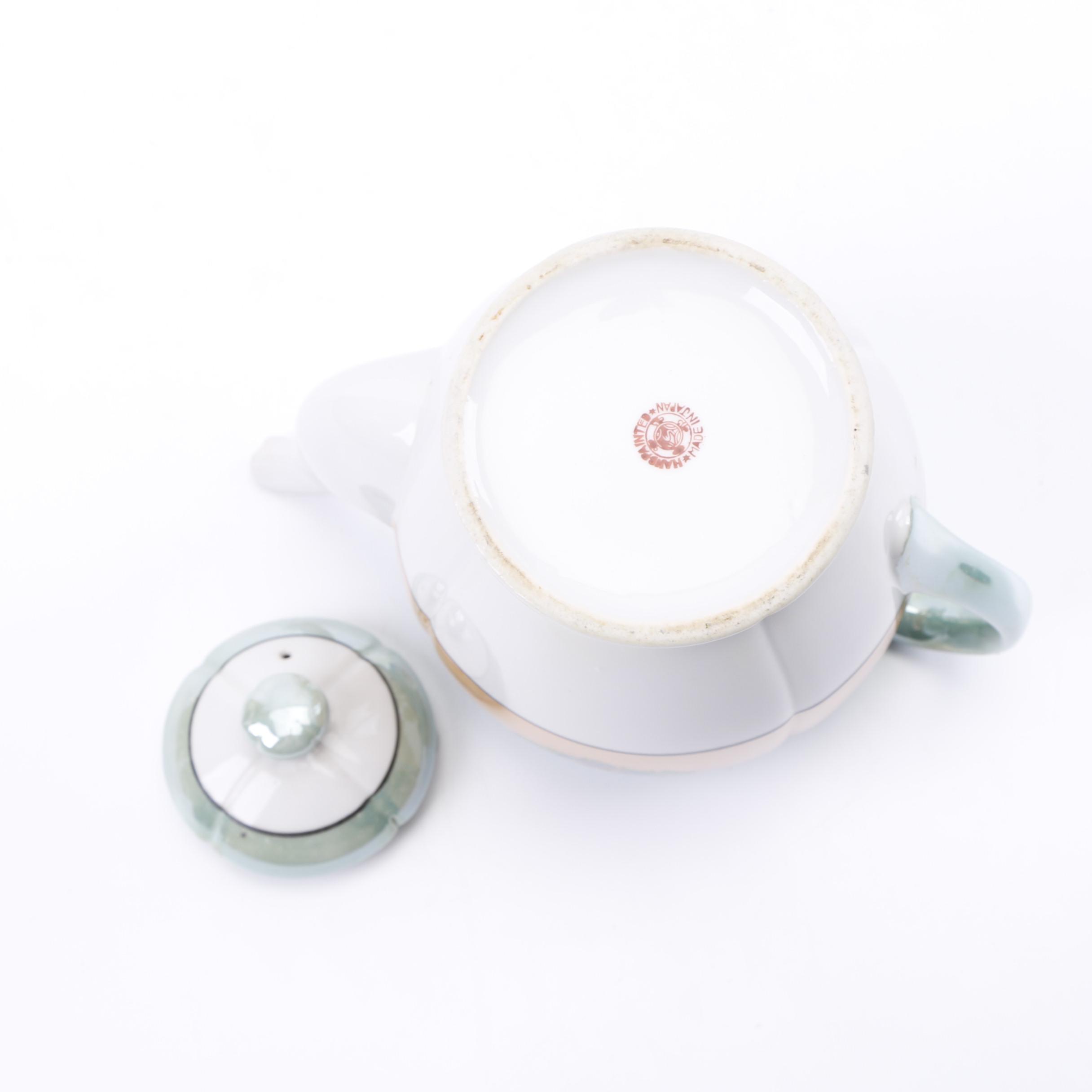 Vintage Japanese Hand-Painted Lusterware Porcelain Teapot