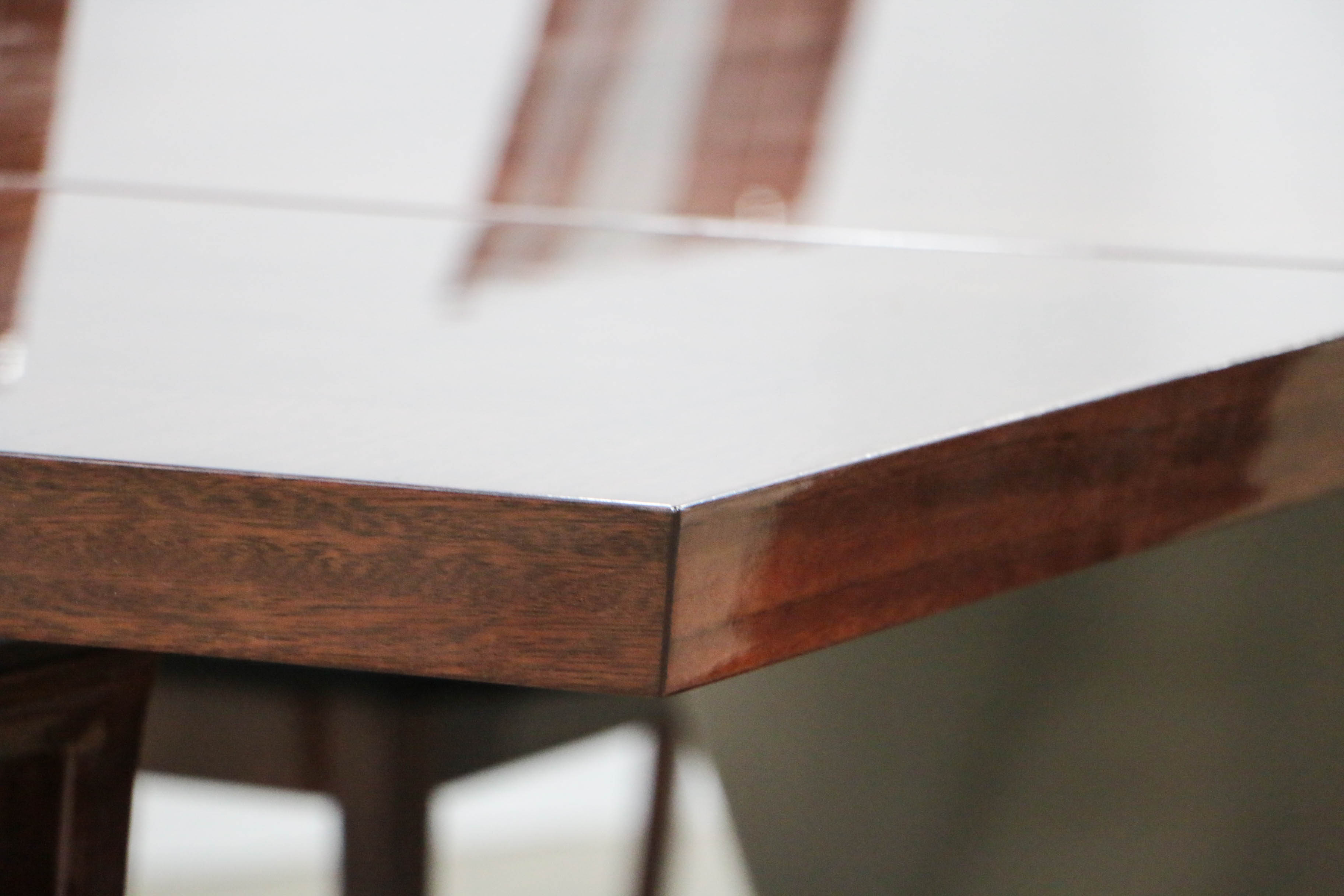 Excelsior Designs Rosewood and Steel Dining Table with Eight Beech Chairs