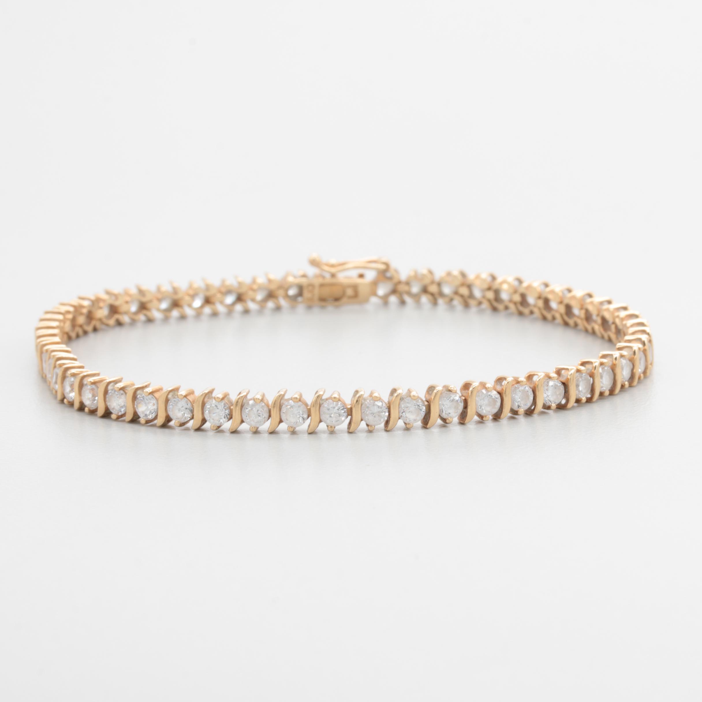 10K Yellow Gold Cubic Zirconia Bracelet