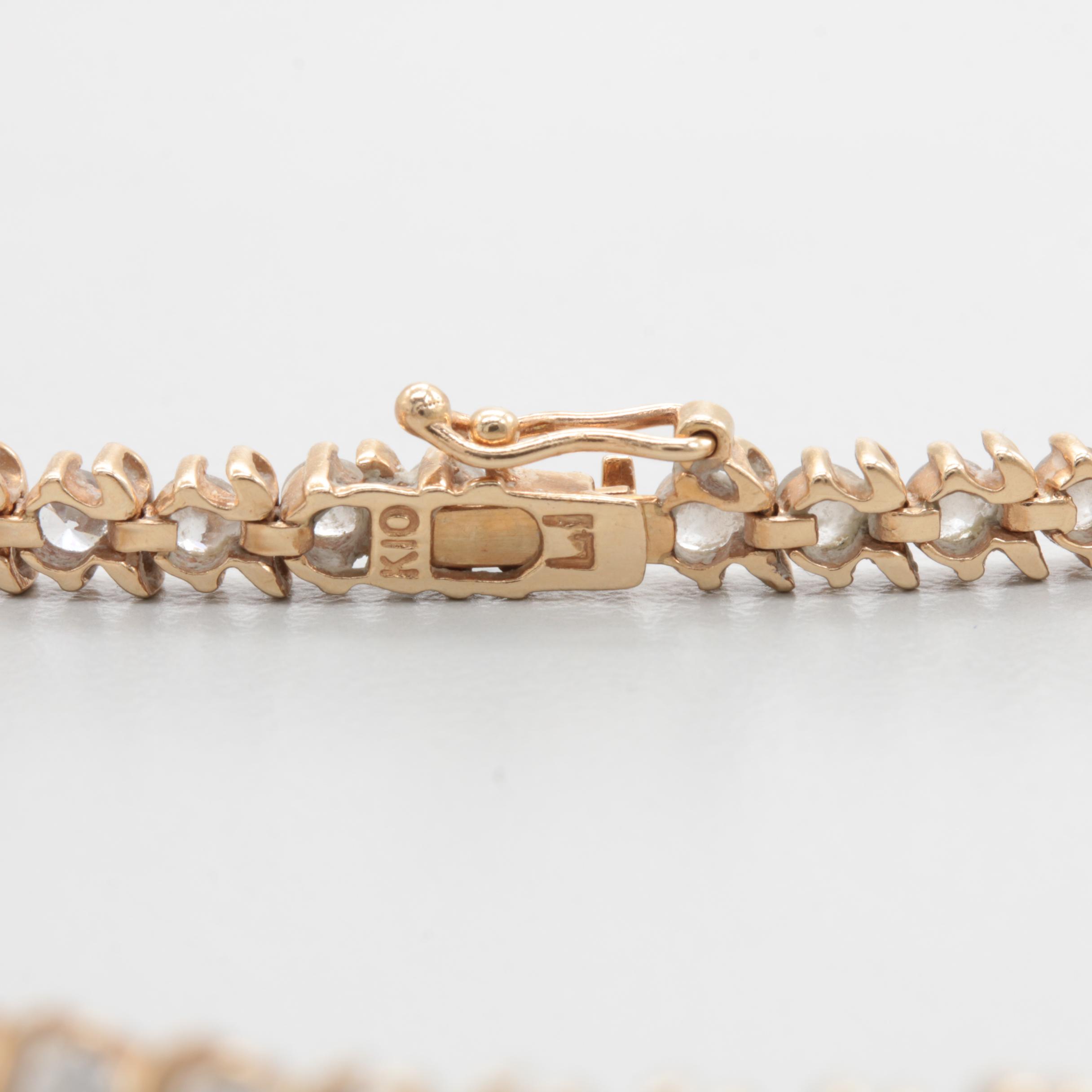 10K Yellow Gold Cubic Zirconia Bracelet