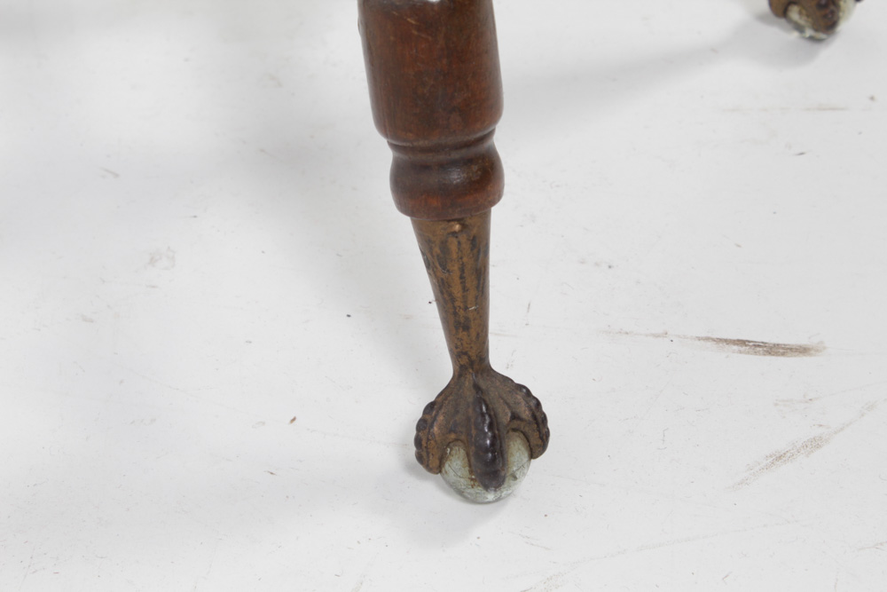 Vintage Walnut Finish Piano Stool
